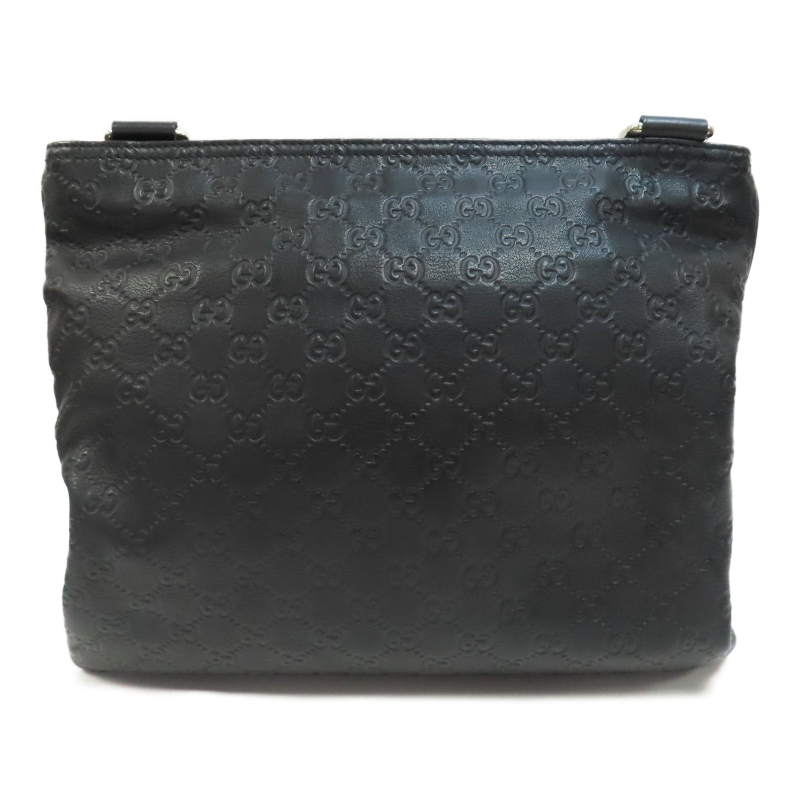 GUCCI 牛皮皮革Shoulder Bag銀扣肩背袋黑色