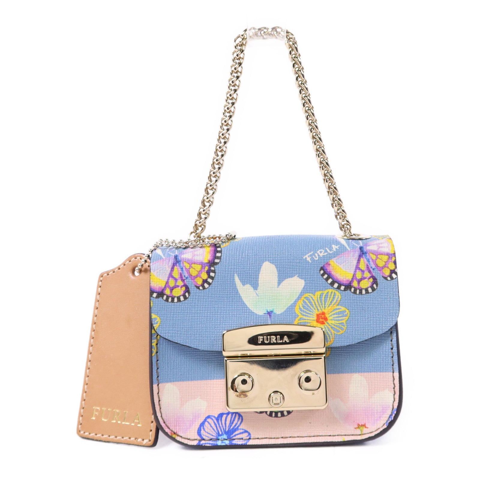 Furla 牛皮皮革Metropolis Mini Cosmetic Case金扣手挽袋