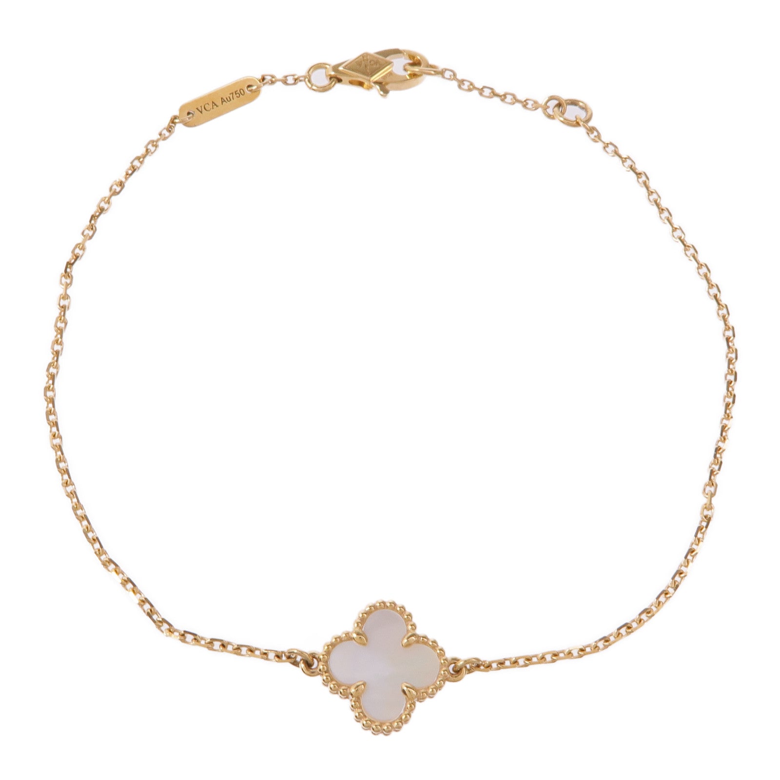 Van Cleef & Arpels 18K黃金/珍珠母貝Sweet Alhambra手鏈