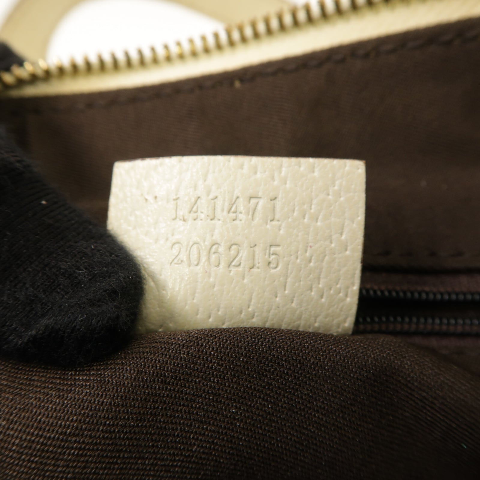 GUCCI 【激減優惠】帆布/皮革Handbag金扣手挽袋啡色/白色