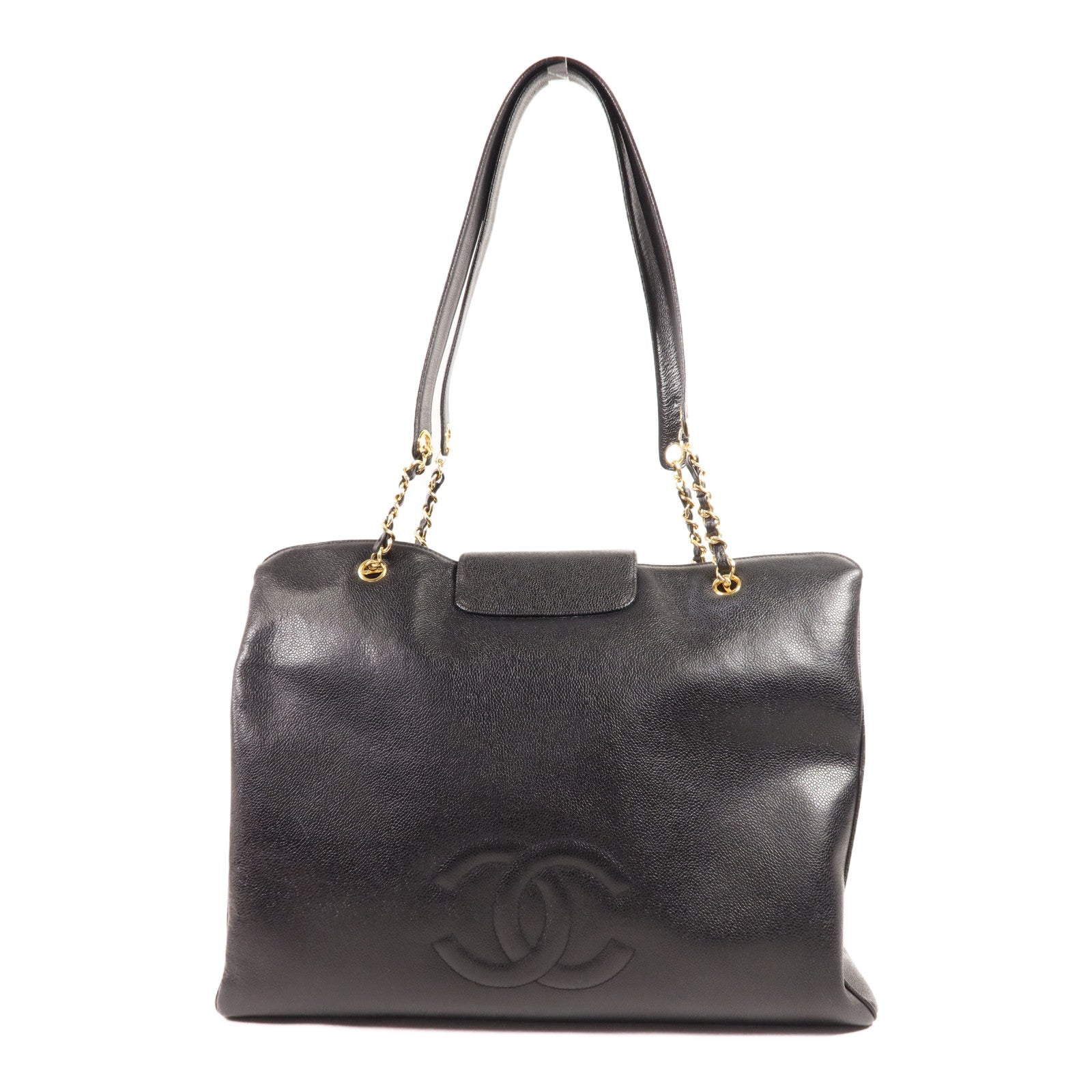 CHANEL 牛皮皮革Vintage Tote Bag金扣肩背袋