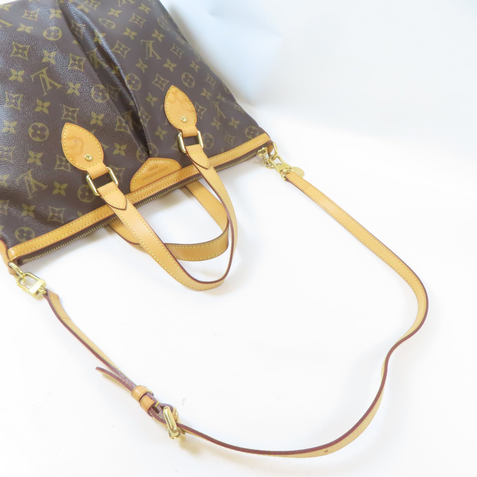 LOUIS VUITTON Monogram Palermo PM金扣手挽肩背兩用袋啡色