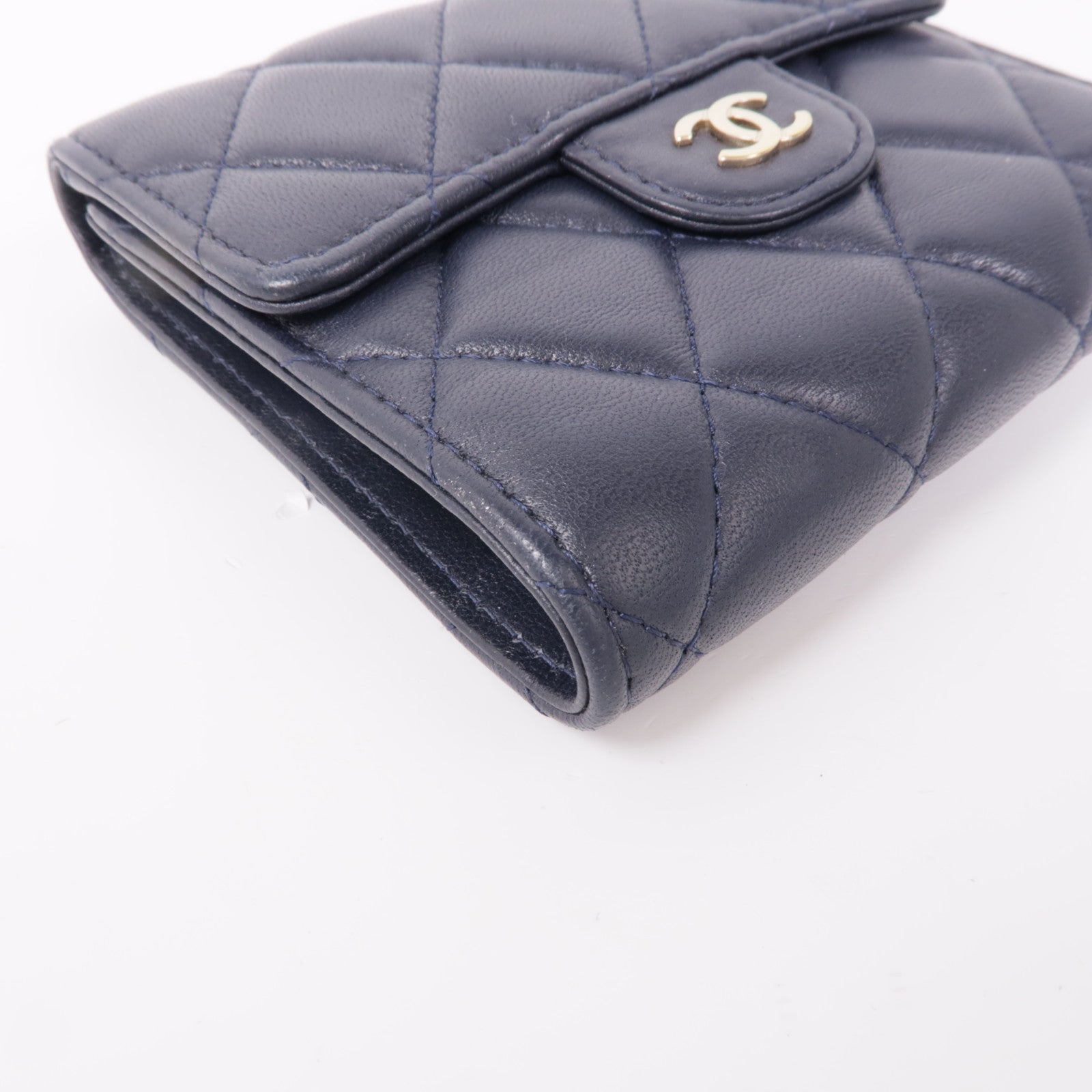 CHANEL 羊皮皮革Wallet金扣錢包