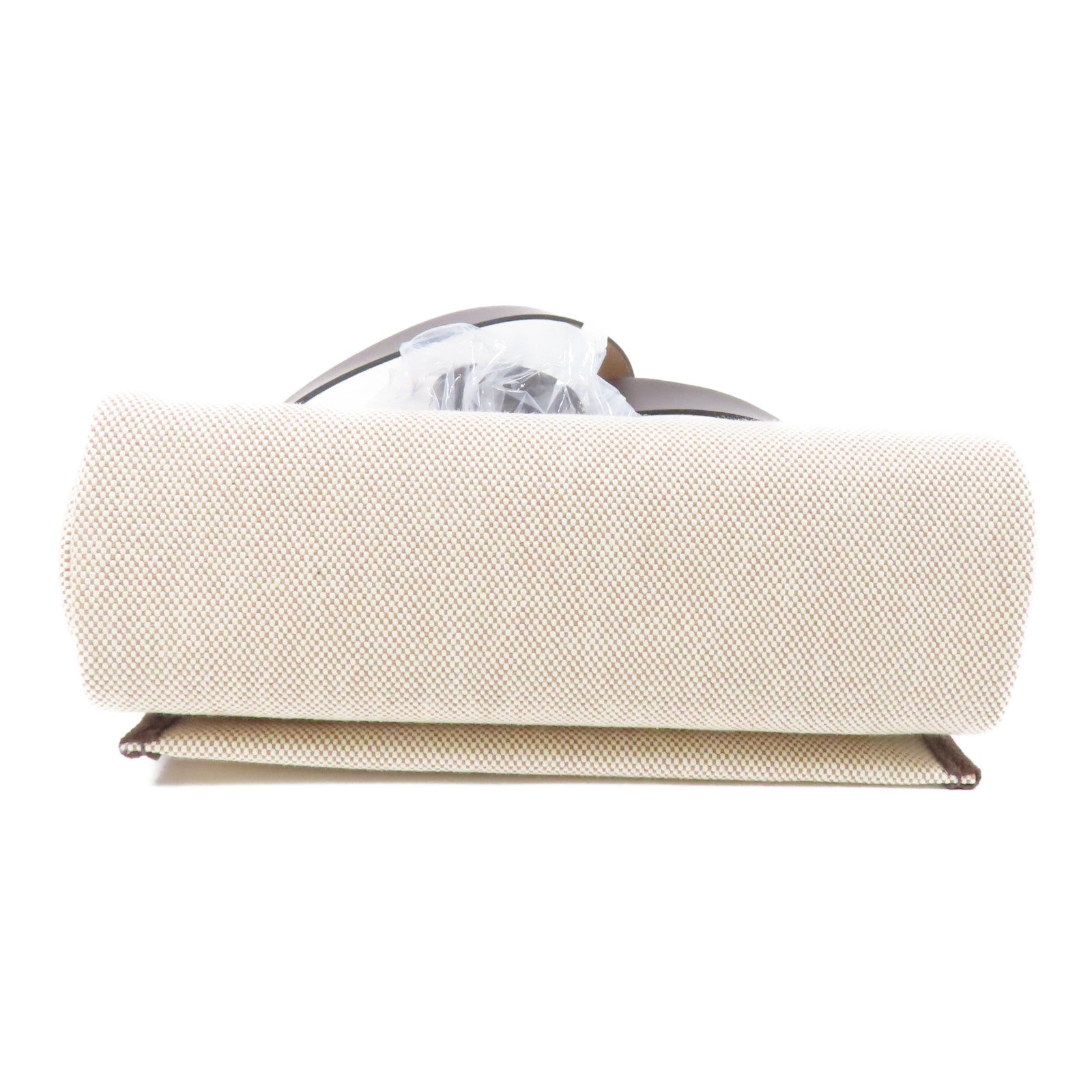 HERMES 帆布Mini Herbag銀扣肩背袋Ebene