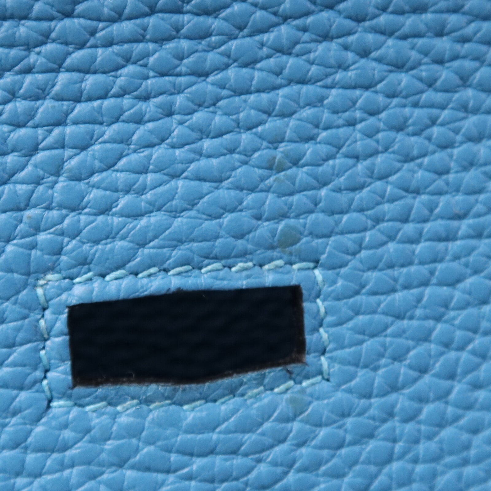 HERMES Clemence皮革Jypesiere 34銀扣肩背袋Turquoise