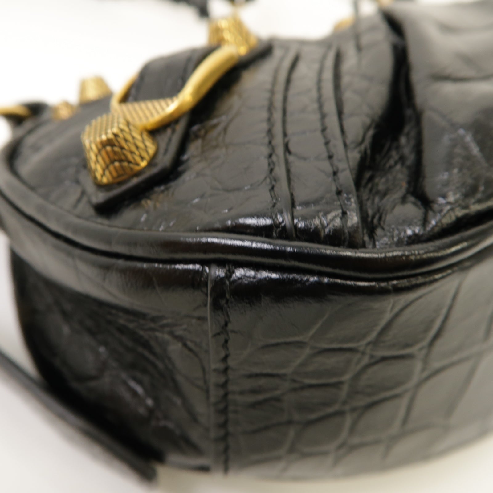 BALENCIAGA 【激減優惠】牛皮皮革Le Cagole Xs Shoulder Bag金扣肩背袋黑色