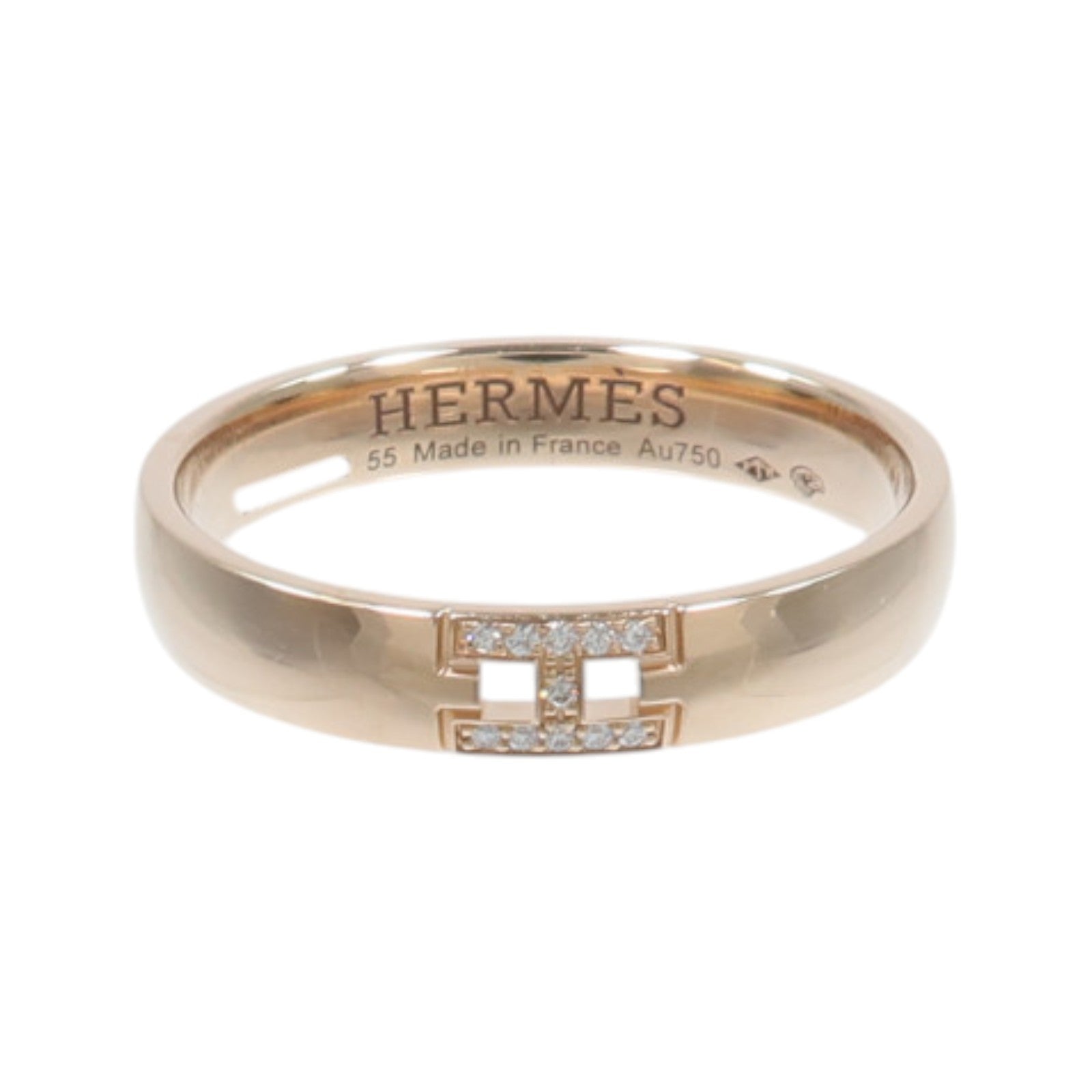 HERMES 18K玫瑰金Ever Herakles Ring鑽石戒指