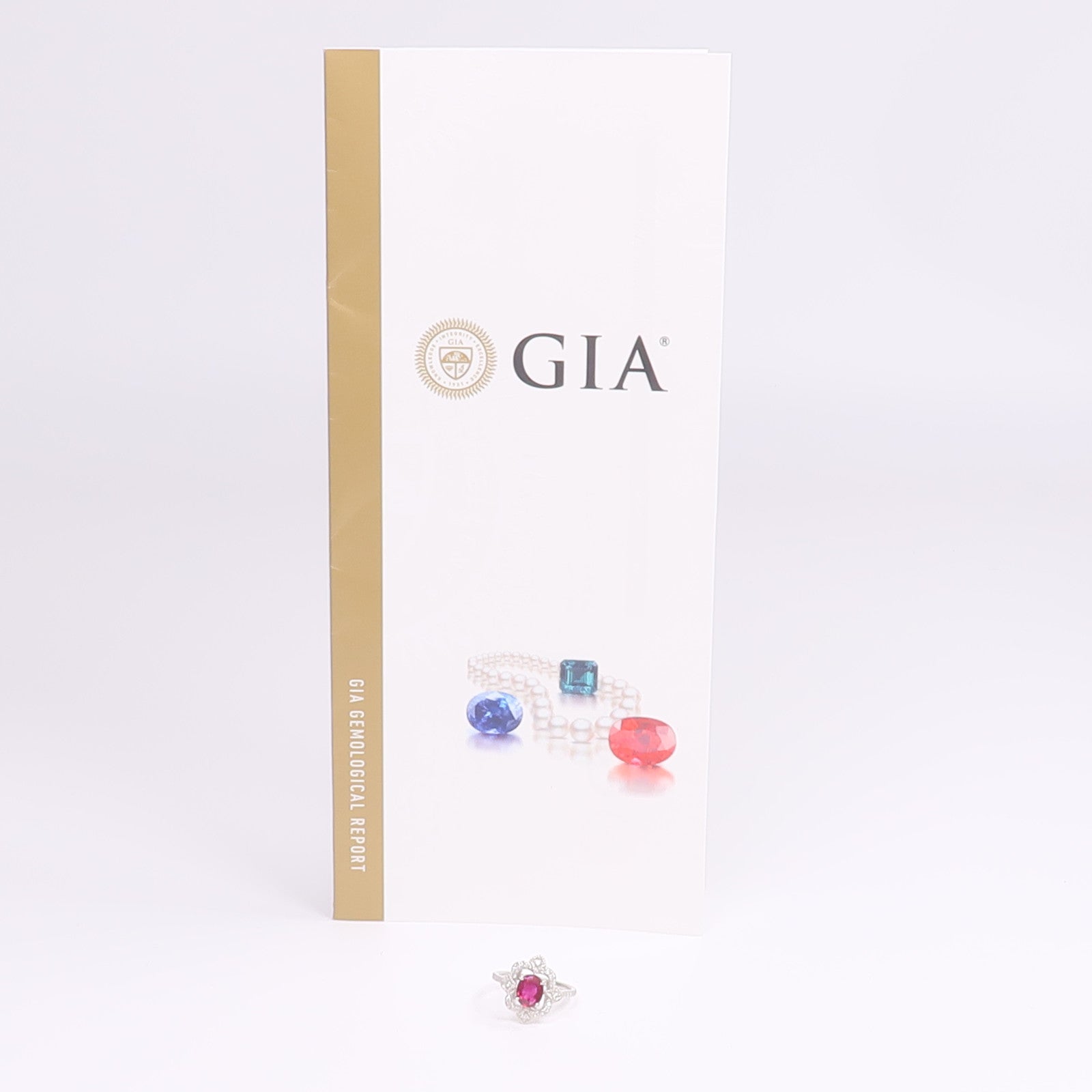 JEWELRY PT900鉑金Ruby Diamond Ring紅寶石/鑽石戒指US#6.75