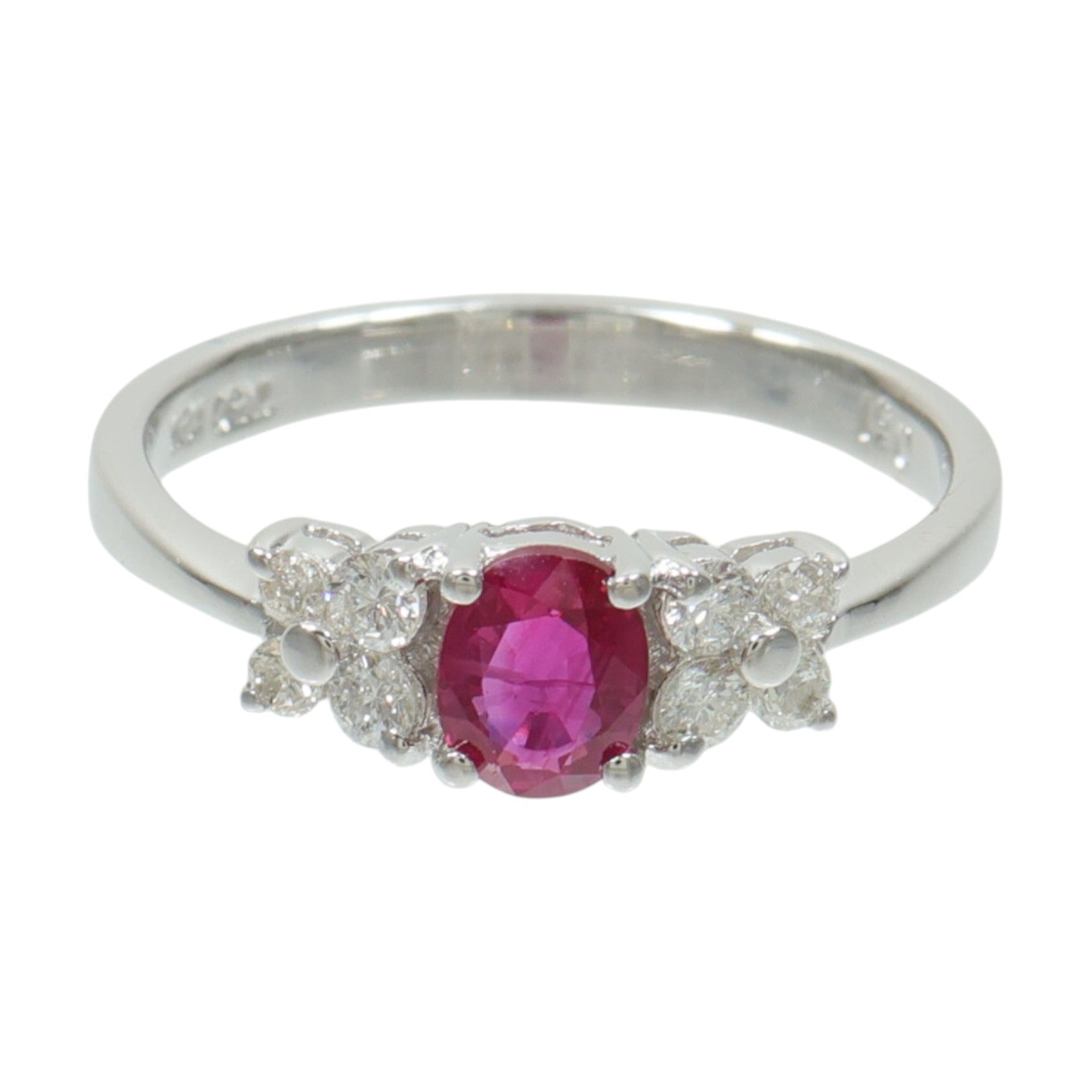 JEWELRY 18K白金Ruby Diamond Ring紅寶石/鑽石戒指