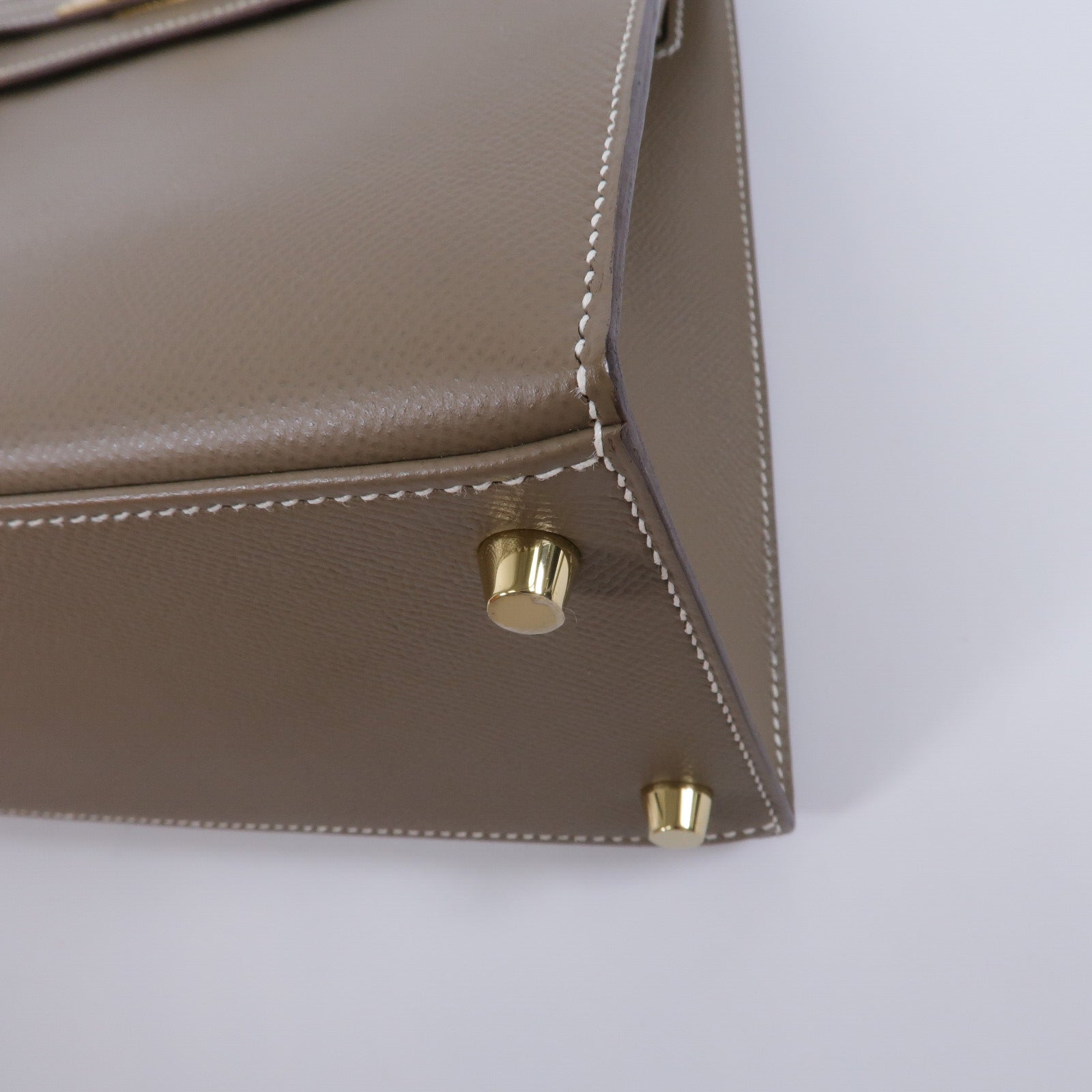 HERMES Epsom皮革Kelly 28手挽肩背兩用袋Etoupe