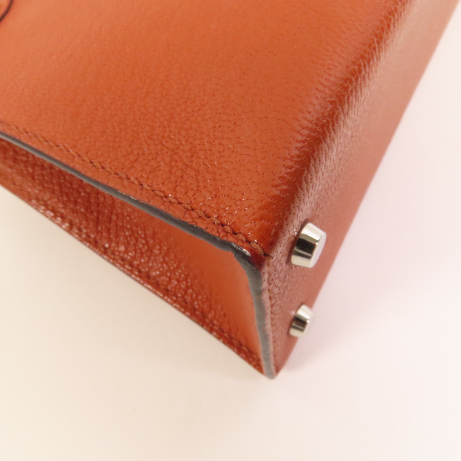 HERMES 【激減優惠】Chevre皮革Mini Kelly銀扣手挽肩背兩用袋