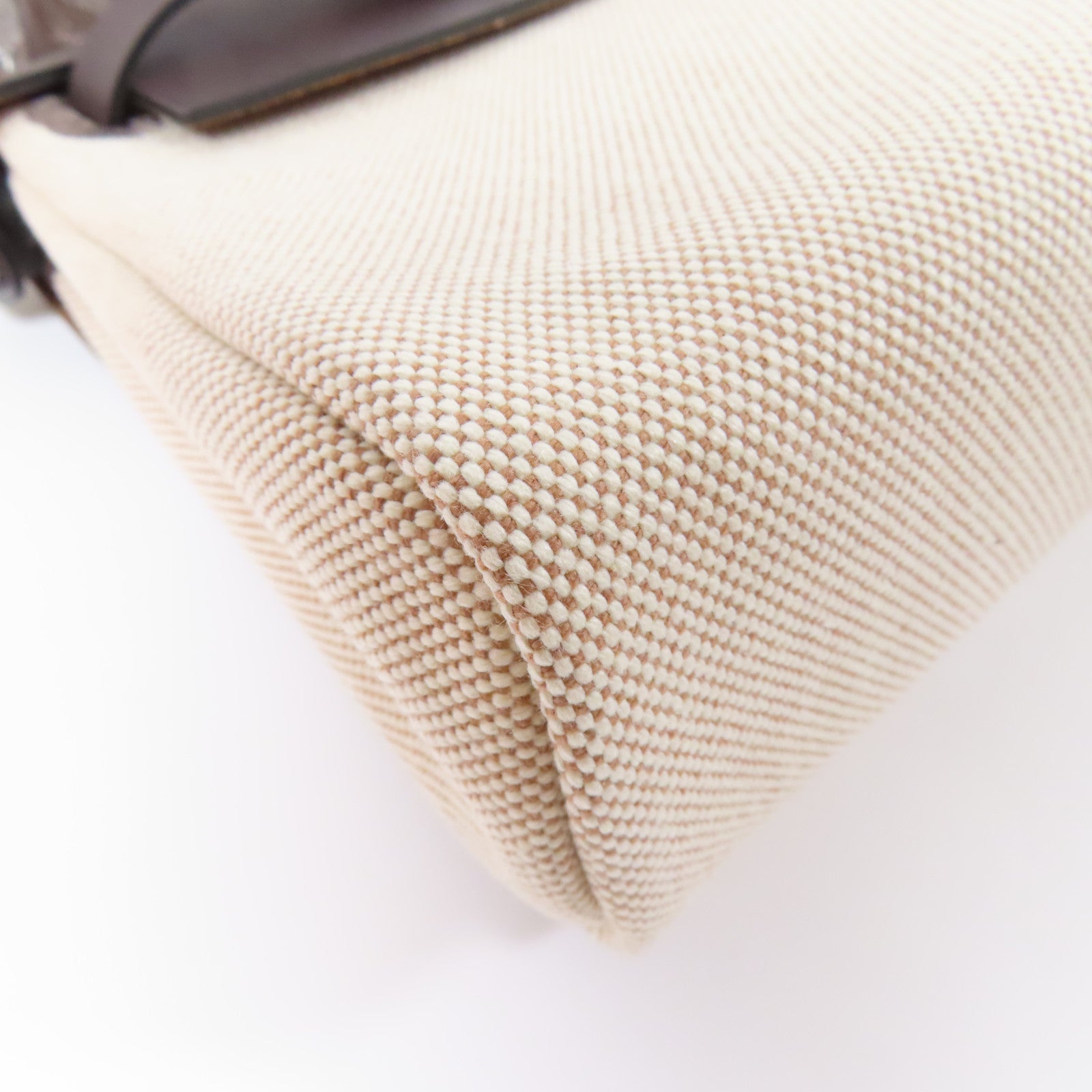 HERMES 帆布Mini Herbag銀扣肩背袋Ebene