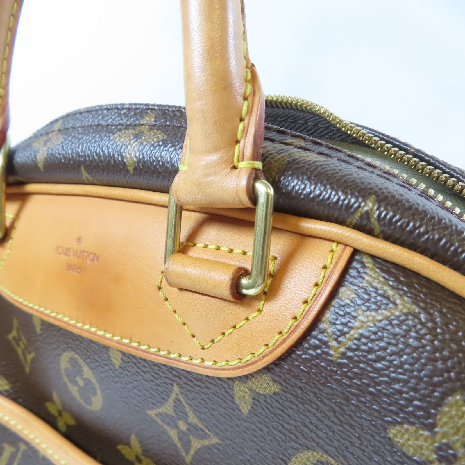 LOUIS VUITTON Monogram Trouville Handbag金扣手挽袋啡色