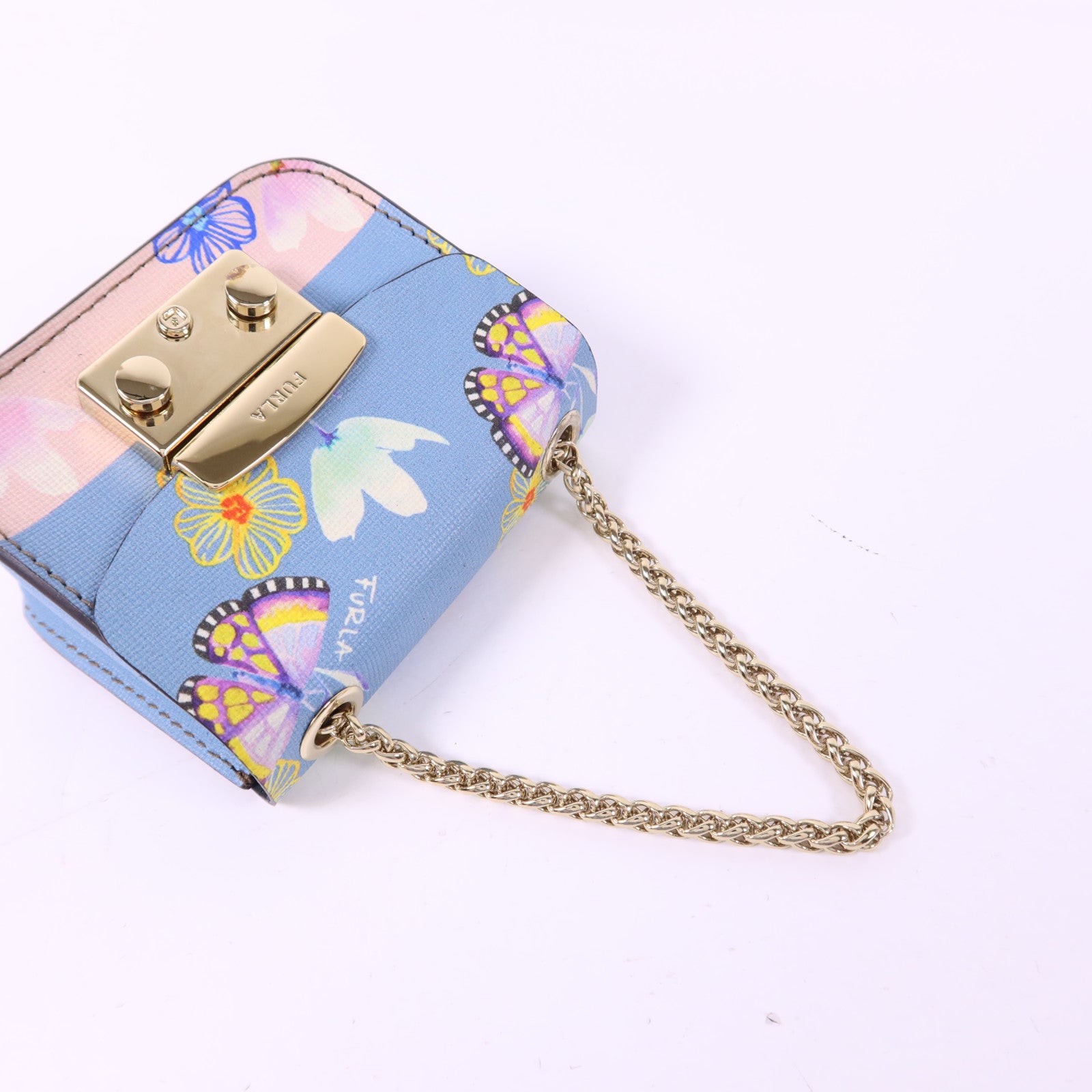 Furla 牛皮皮革Metropolis Mini Cosmetic Case金扣手挽袋