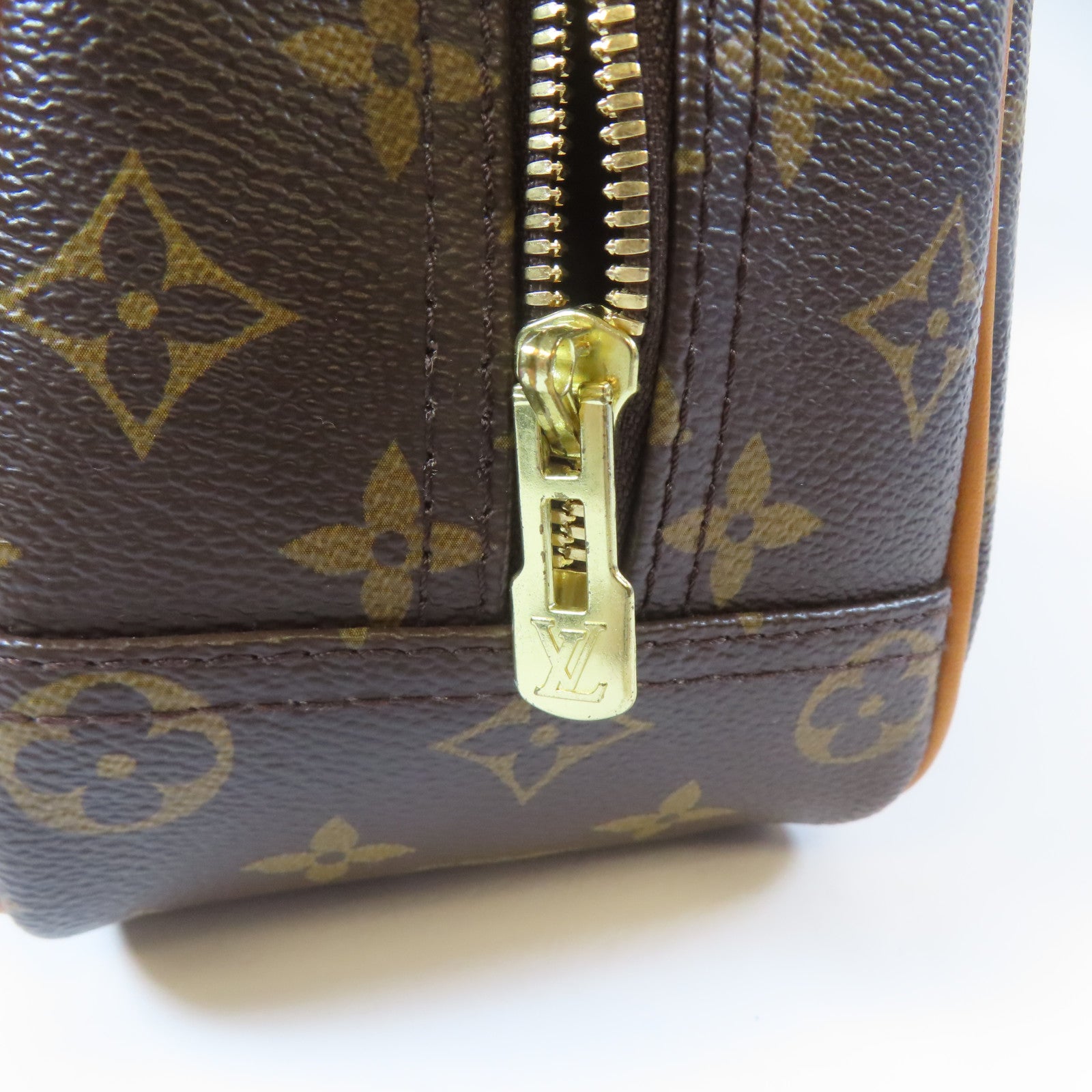 LOUIS VUITTON Monogram Trouville Handbag金扣手挽袋啡色