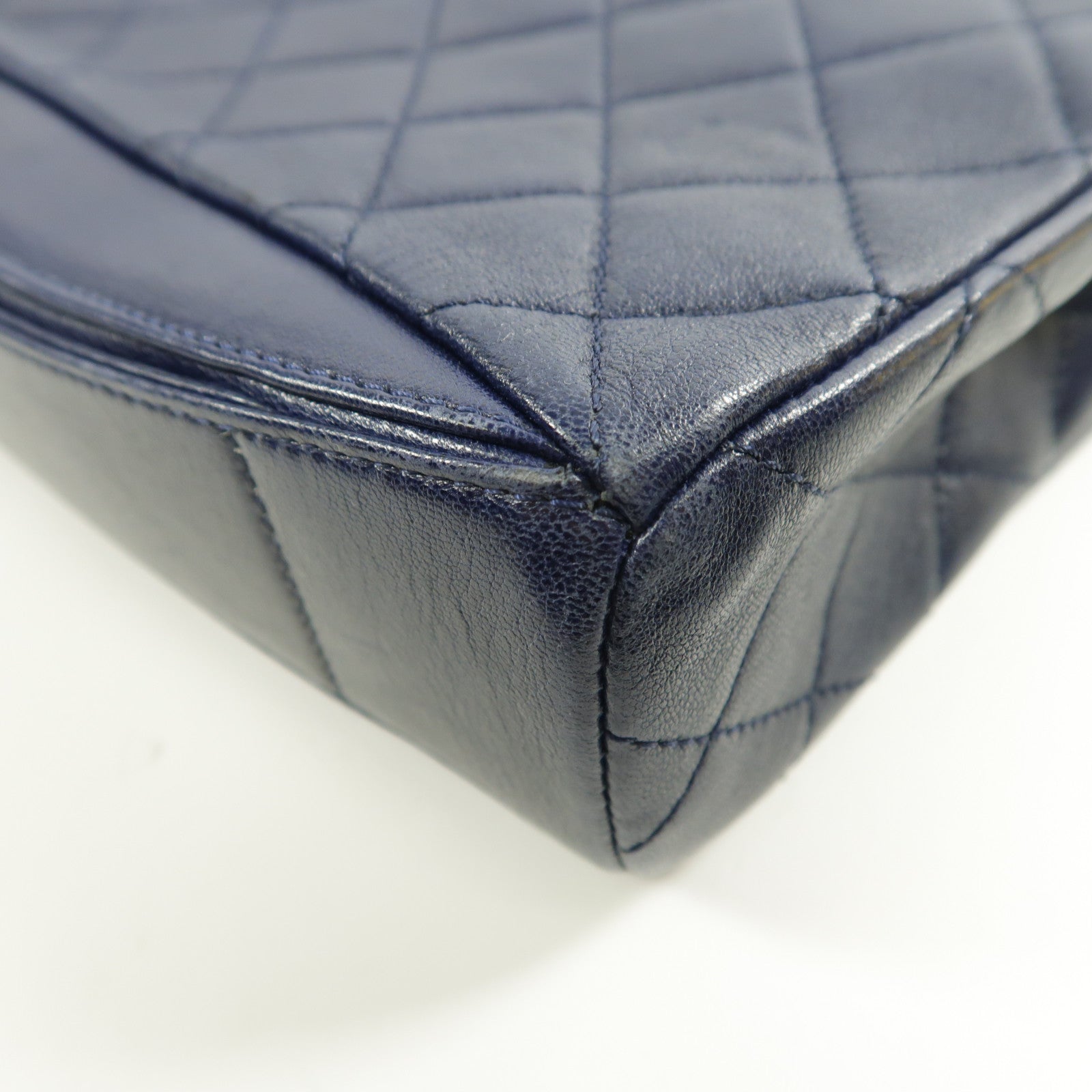 CHANEL 羊皮皮革Chain Shoulder銀扣鏈帶肩背袋