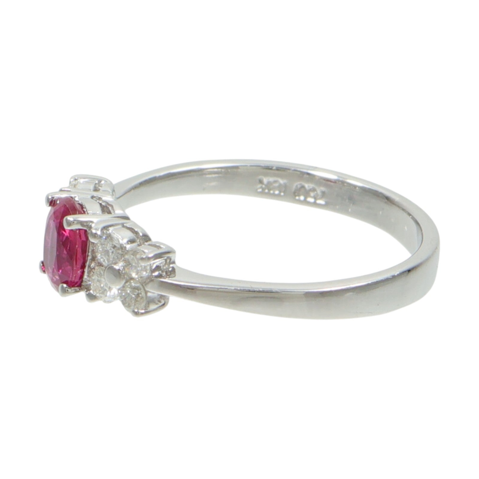 JEWELRY 18K白金Ruby Diamond Ring紅寶石/鑽石戒指