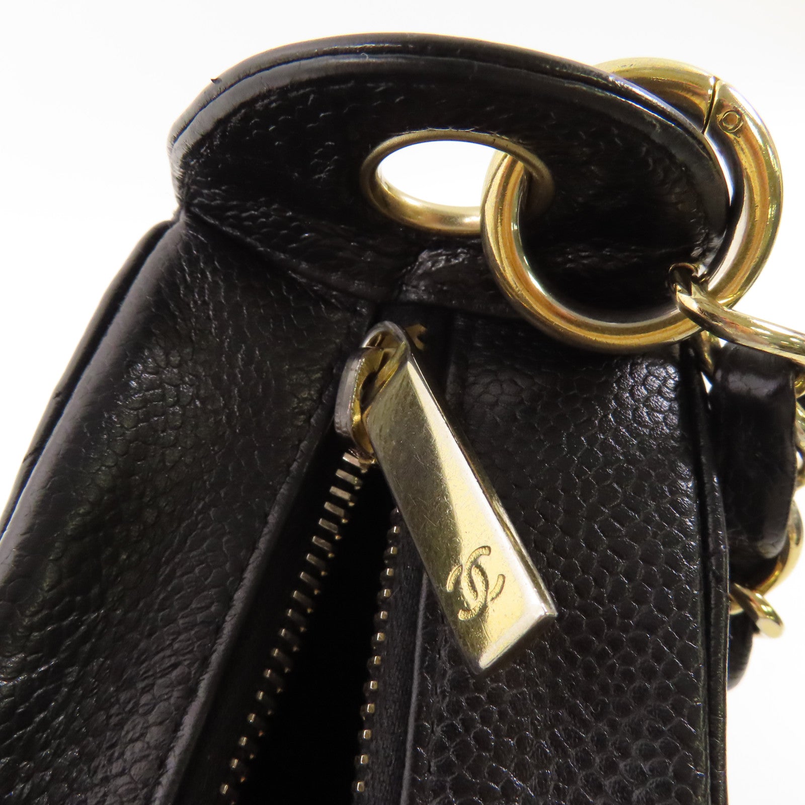 CHANEL 牛皮皮革Shoulder Bag金扣鏈帶肩背袋