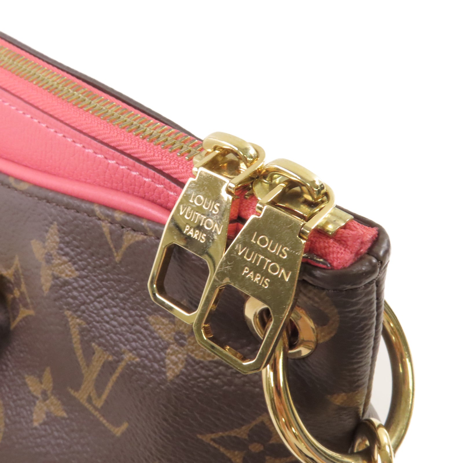 LOUIS VUITTON Monogram Pallas 2Way Shoulder Bag金扣手挽肩背兩用袋啡色/粉紅色
