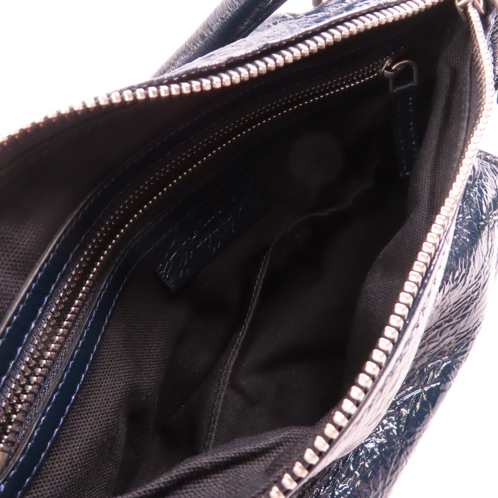 GIVENCHY 漆皮皮革2 Way Shoulder銀扣手挽肩背兩用袋