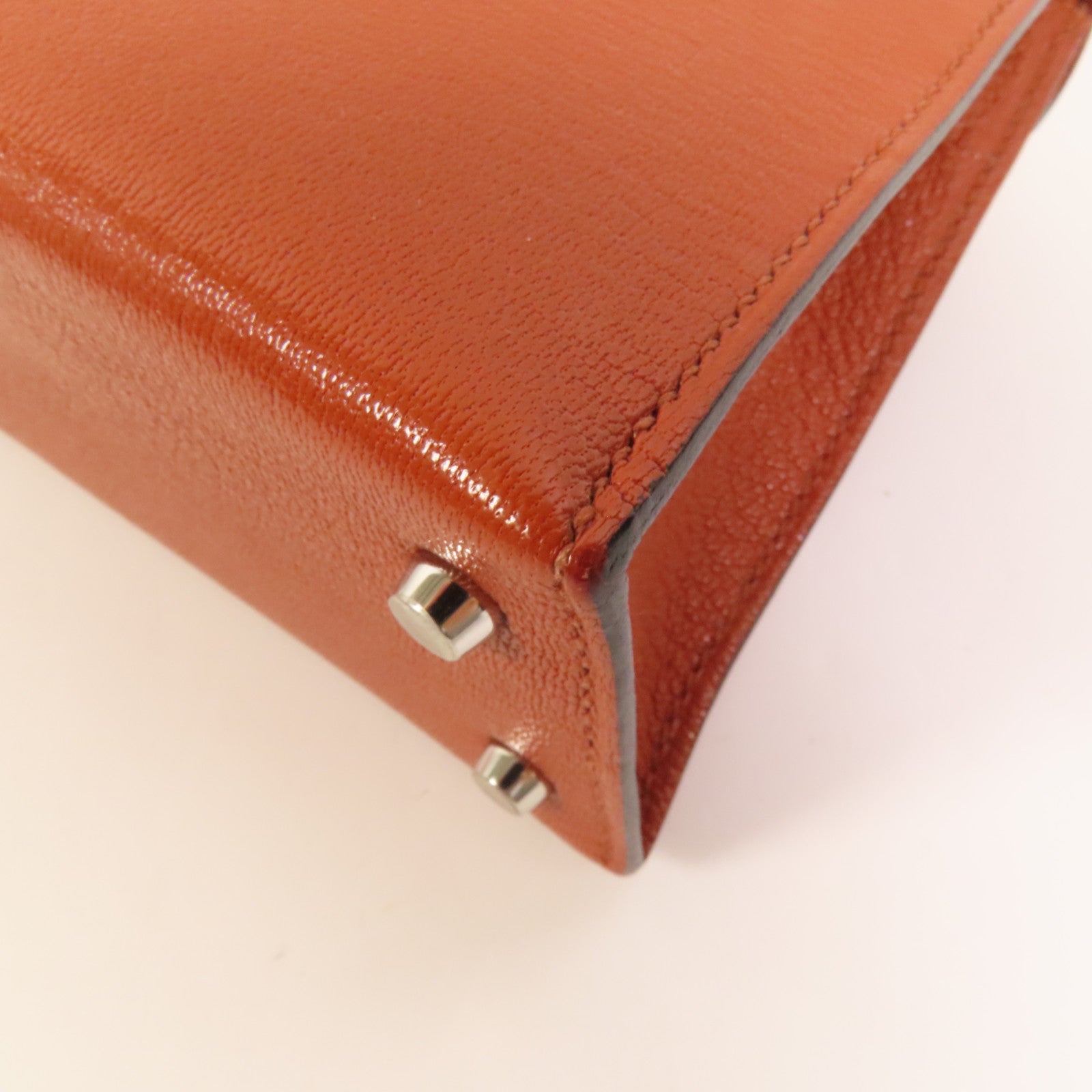 HERMES 【激減優惠】Chevre皮革Mini Kelly銀扣手挽肩背兩用袋