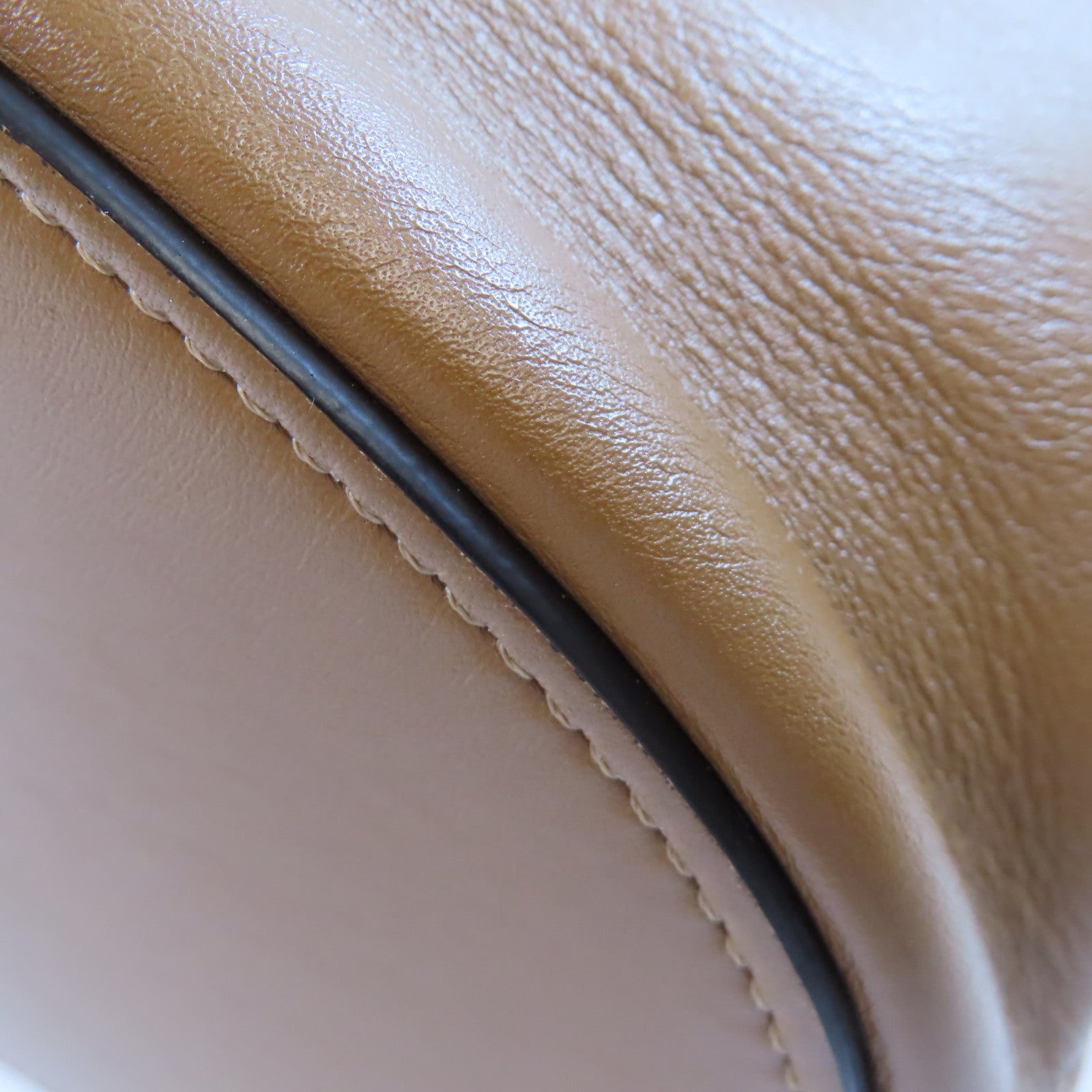 CELINE 牛皮皮革Tote Bag金扣肩背袋棕色