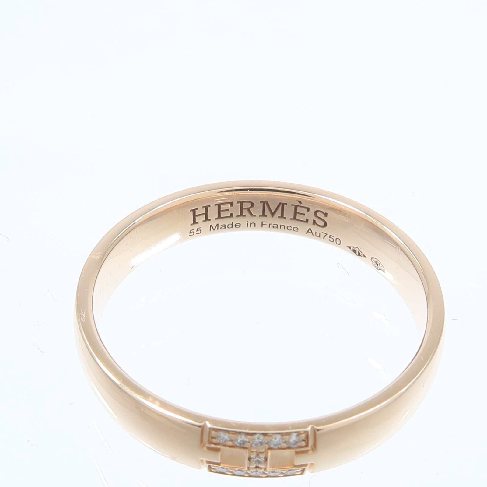 HERMES 18K玫瑰金Ever Herakles Ring鑽石戒指