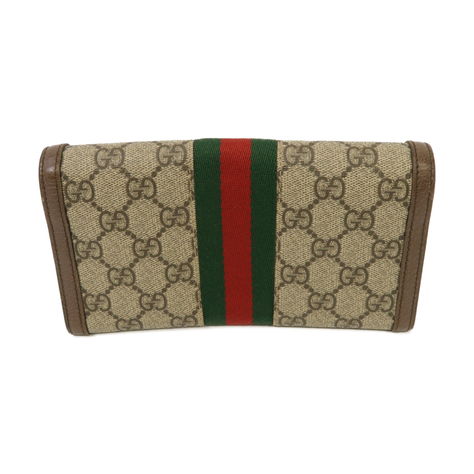 GUCCI 【激減優惠】塗層帆布/皮革Ophidia GG Supreme Long Wallet金扣長錢包啡色
