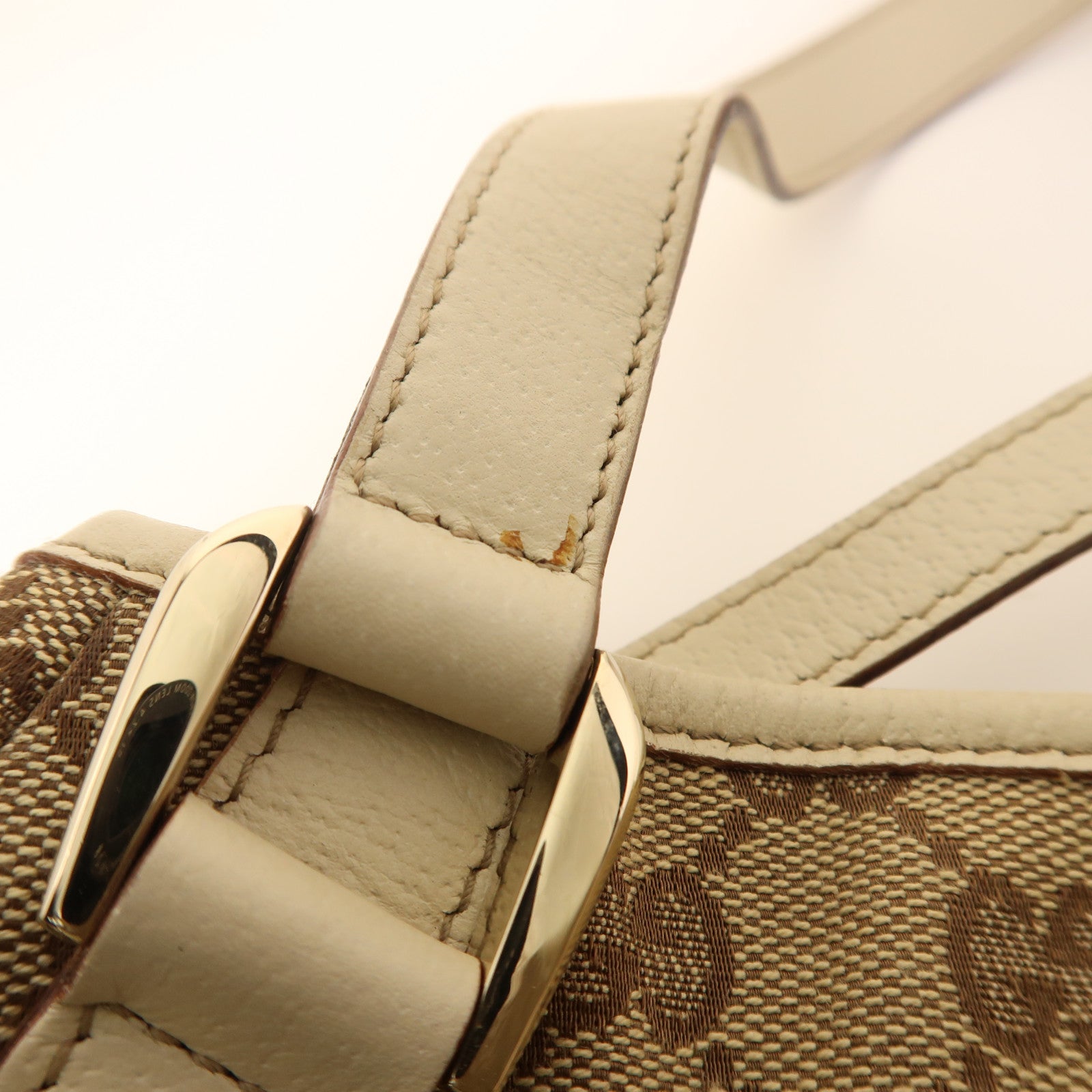 GUCCI 帆布Shoulder Bag銀扣肩背袋