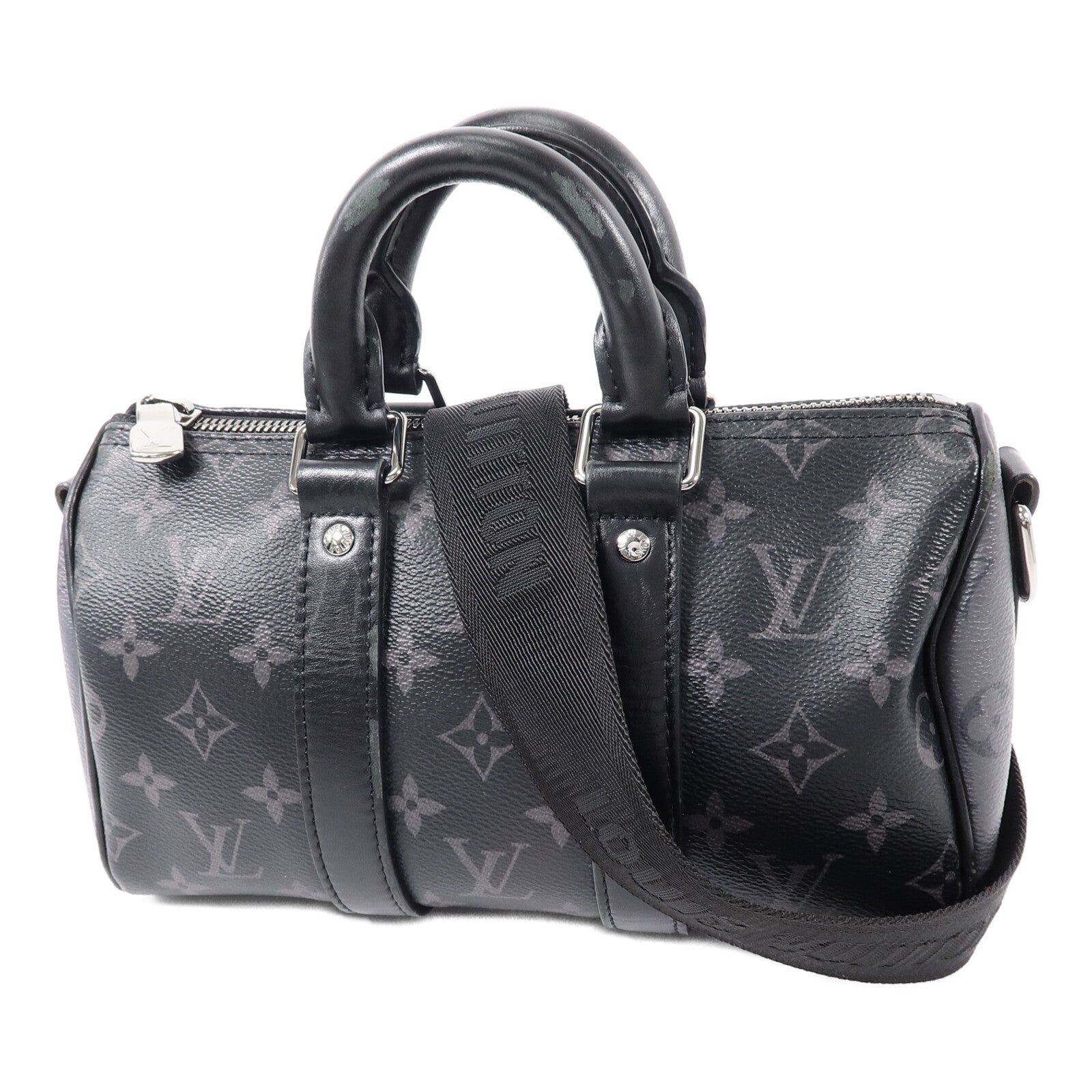 LOUIS VUITTON Monogram Eclipse Keepall Bandouliere 25肩背袋