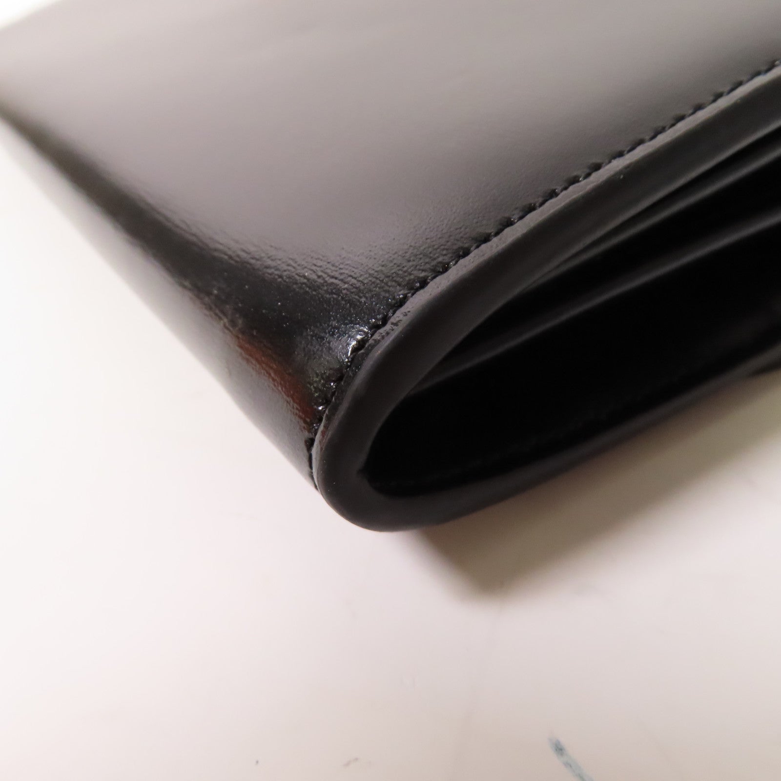 CELINE 牛皮皮革Triomphe Long Wallet金扣長錢包黑色