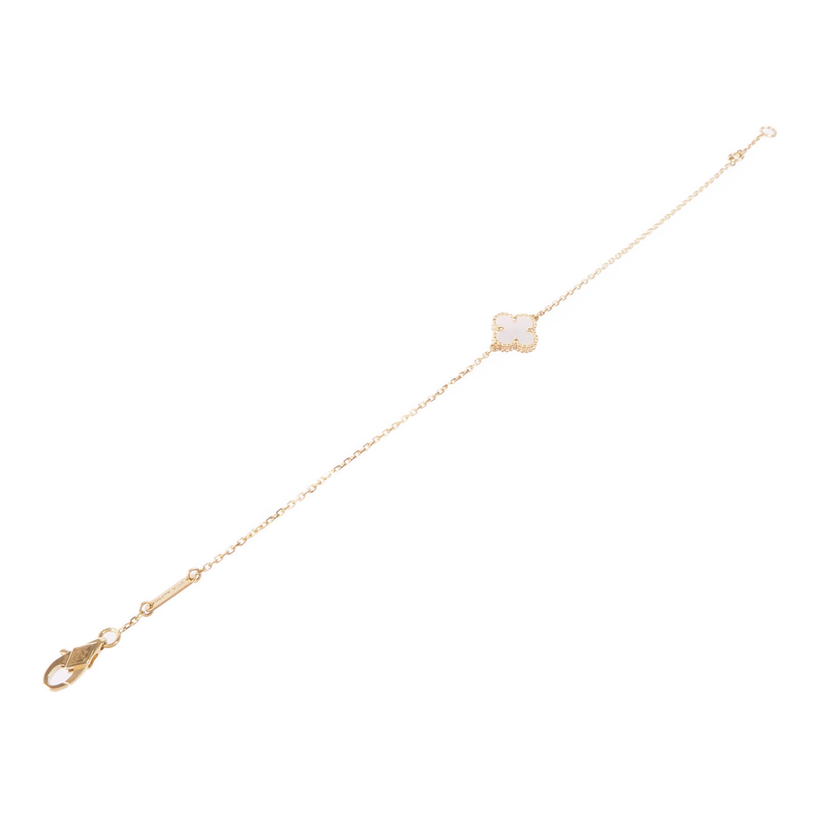 Van Cleef & Arpels 18K黃金/珍珠母貝Sweet Alhambra手鏈