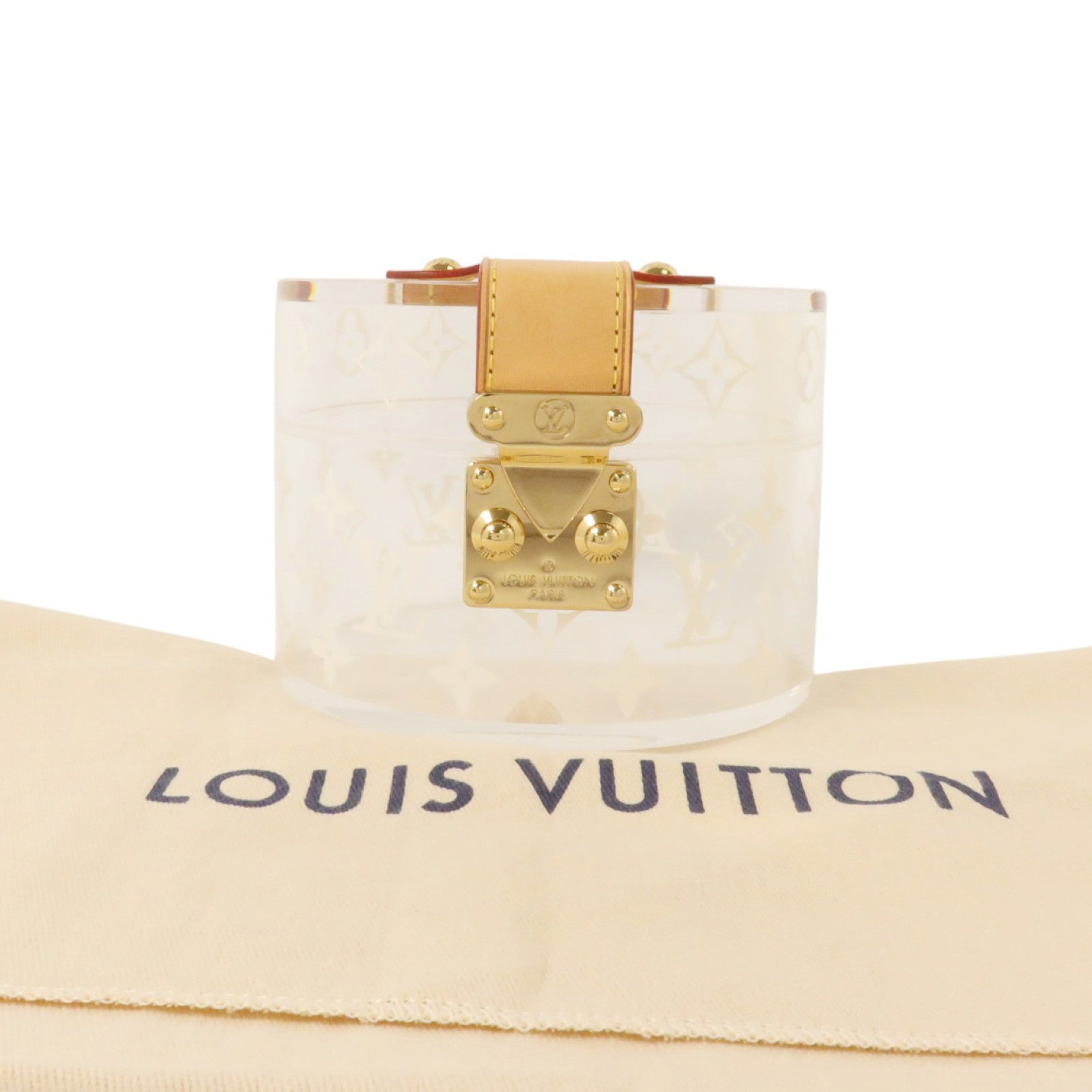 LOUIS VUITTON 有機玻璃/金屬Scott Box金扣小箱子