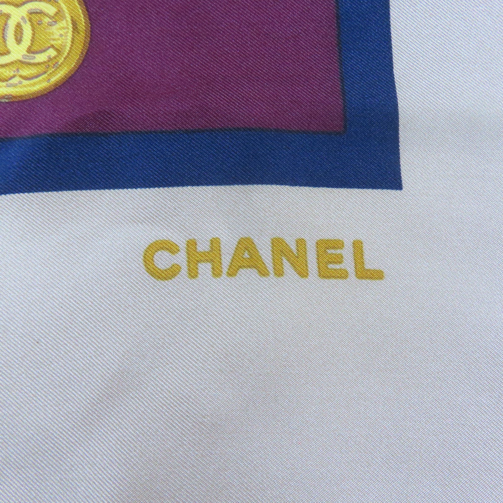 CHANEL 絲質Scarf絲巾淺褐色/深藍色/深紅色