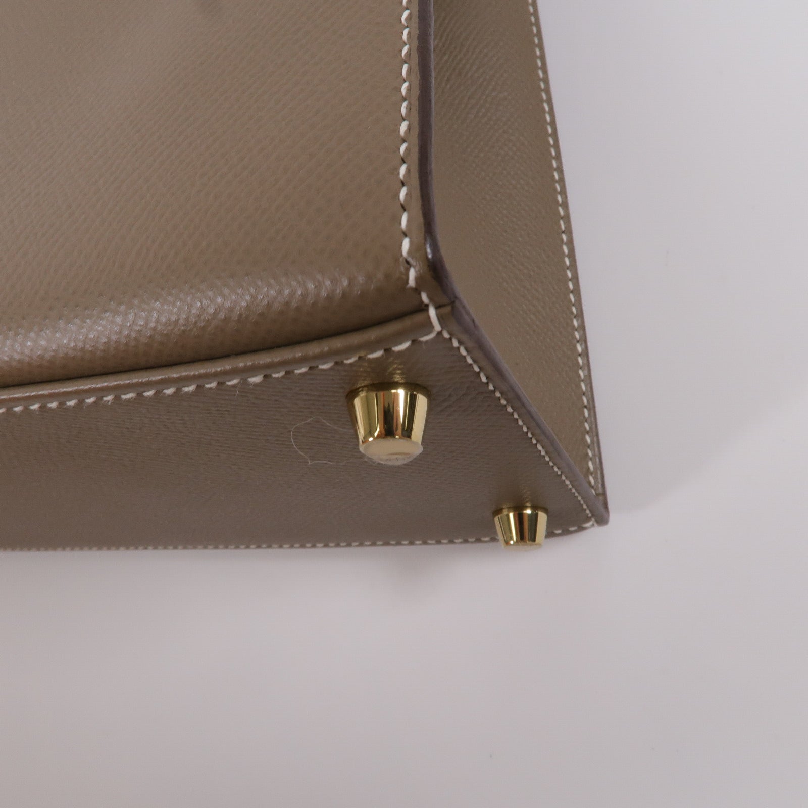 HERMES Epsom皮革Kelly 28手挽肩背兩用袋Etoupe