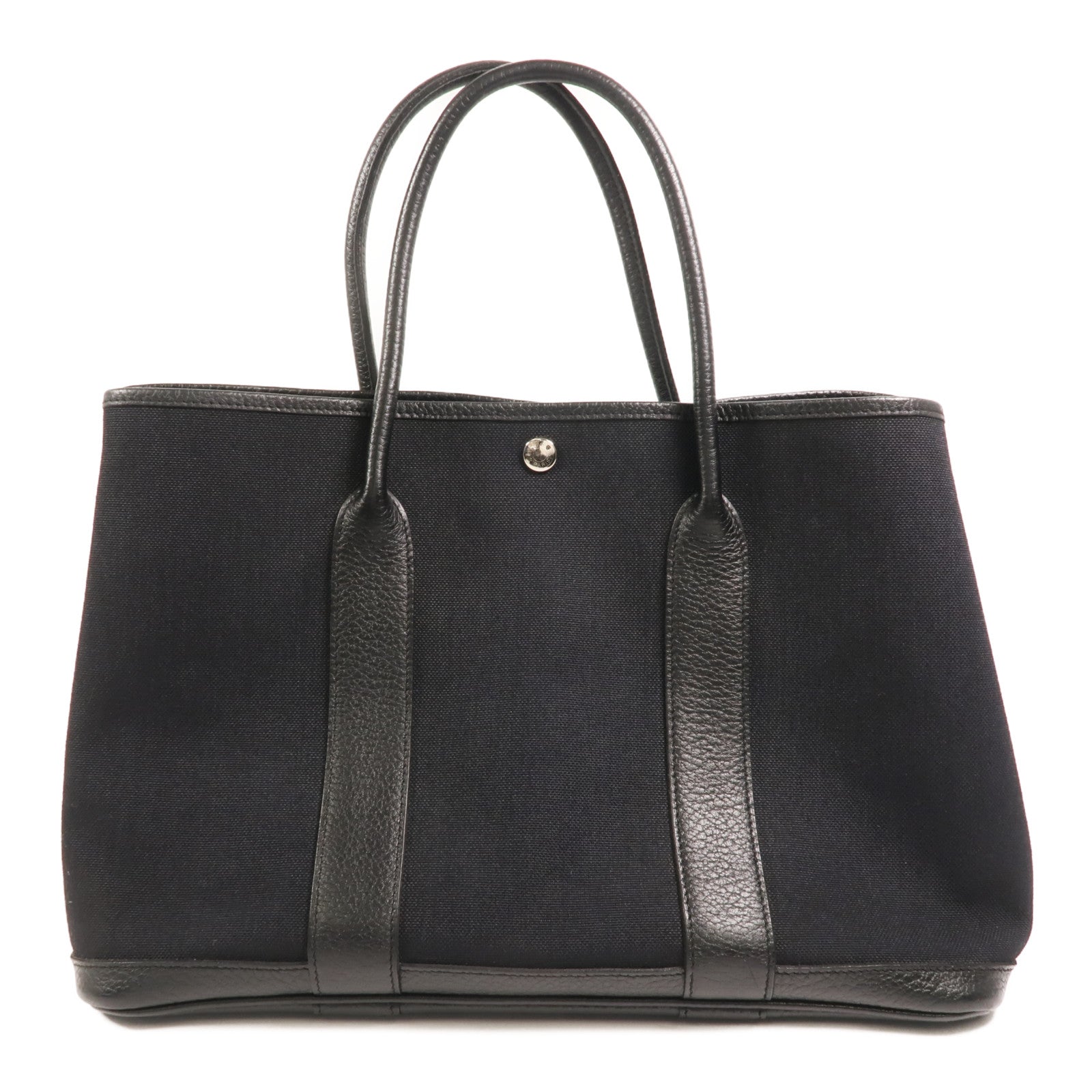 HERMES 帆布/Negonda皮革Garden Party PM手挽袋Noir
