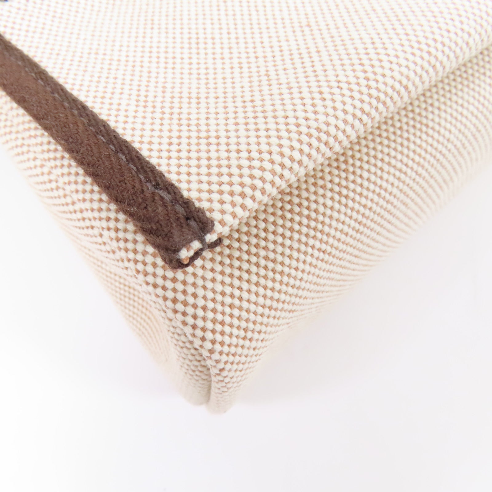 HERMES 帆布Mini Herbag銀扣肩背袋Ebene