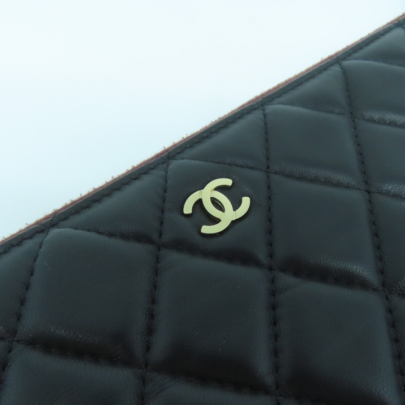 CHANEL **【激減優惠】菱格羊皮皮革Clutch Bag金扣手拿包黑色