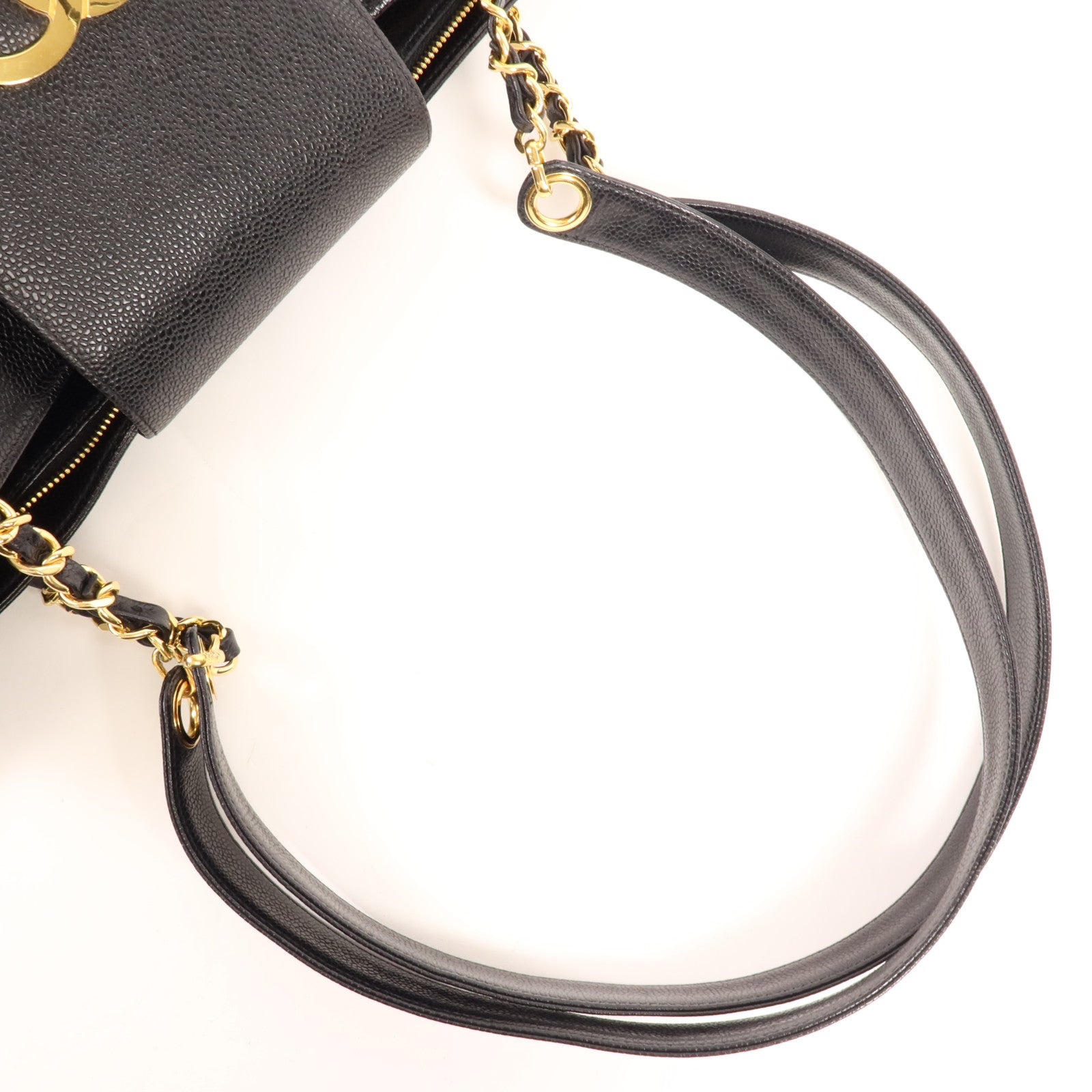 CHANEL 牛皮皮革Vintage Tote Bag金扣肩背袋