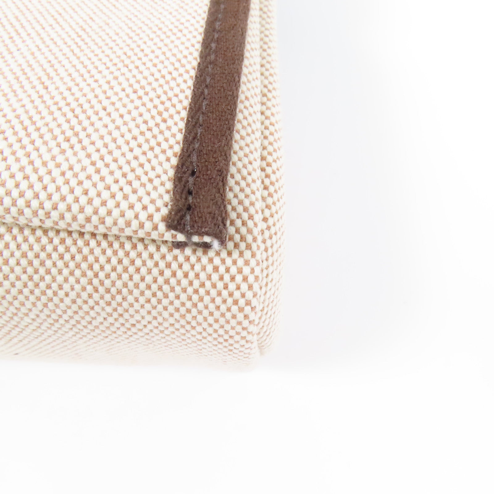 HERMES 帆布Mini Herbag銀扣肩背袋Ebene