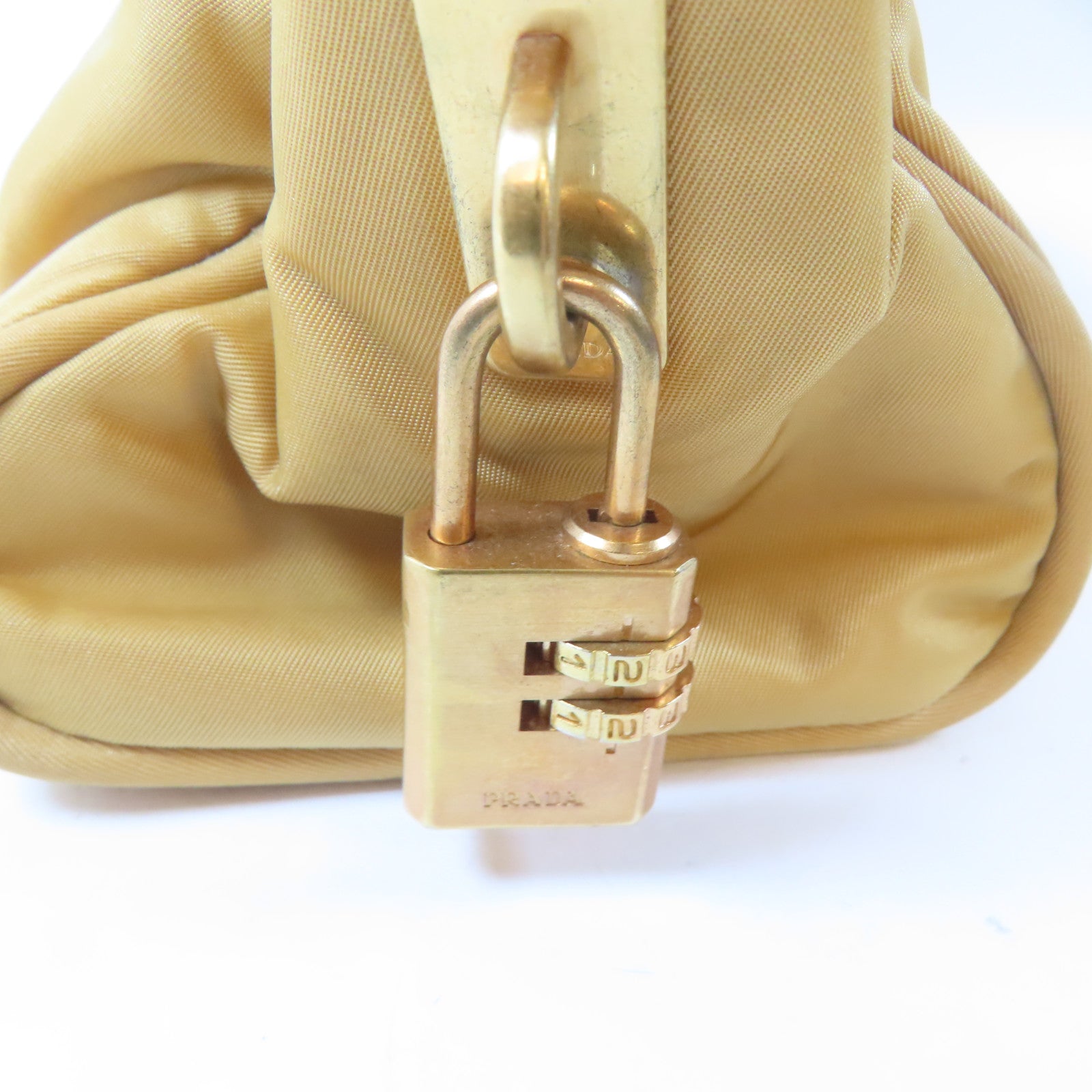 PRADA 【激減優惠】尼龍Shoulder Bag金扣肩背袋金黃色
