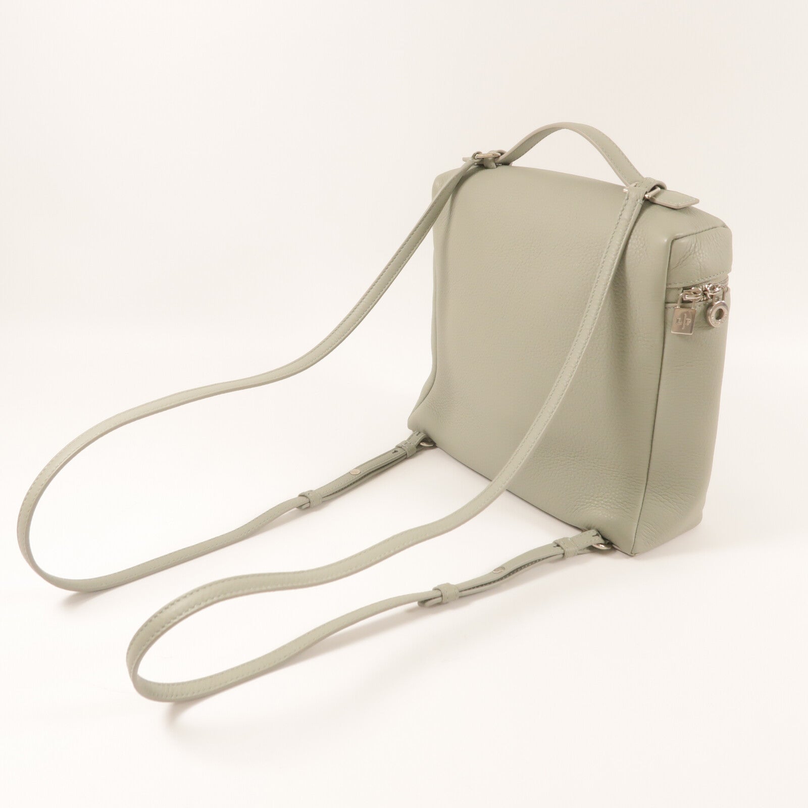 Loro Piana 牛皮皮革Extra Pocket BackPack銀扣背包
