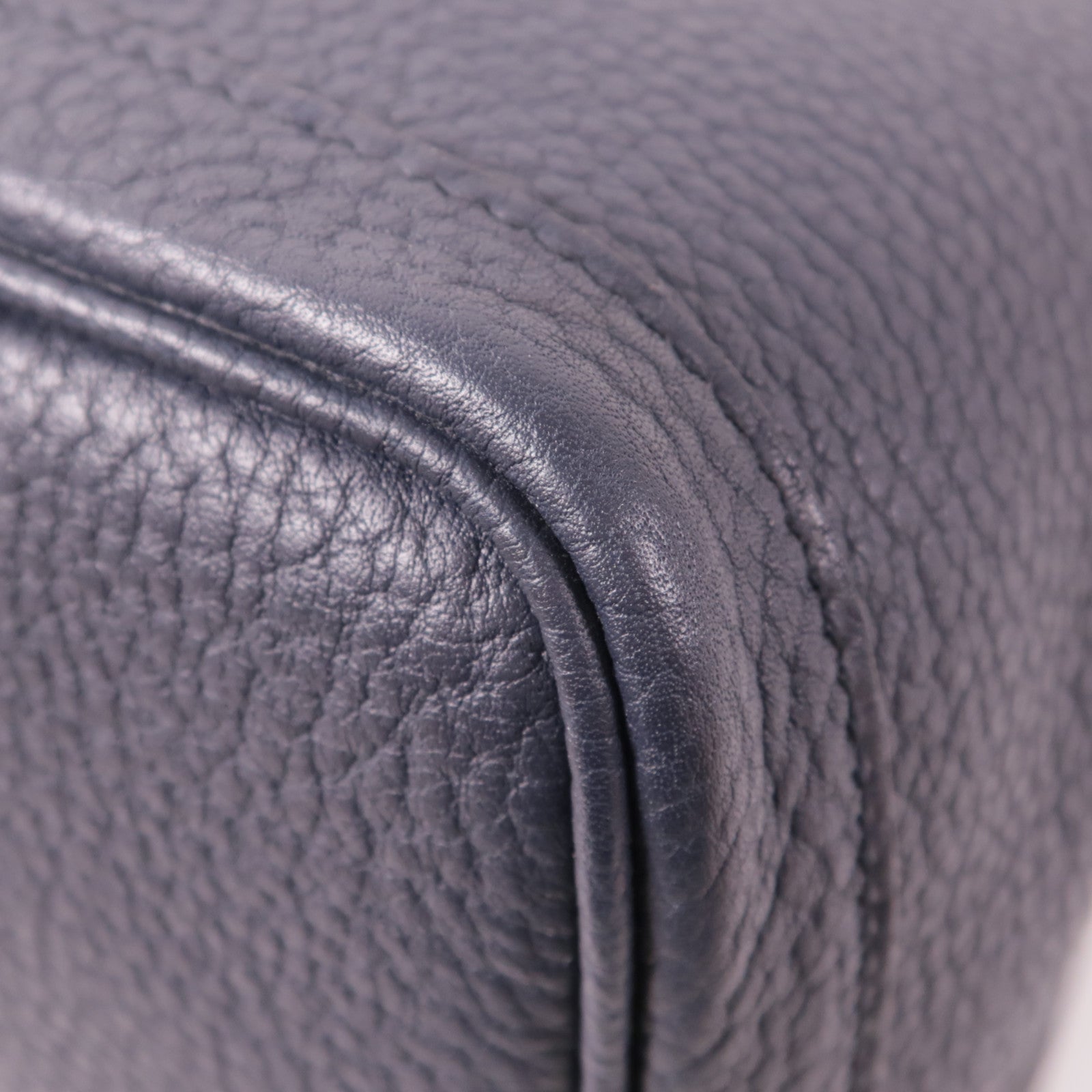 HERMES Negonda皮革Garden Party PM銀扣手挽袋76 Bleu Indigo