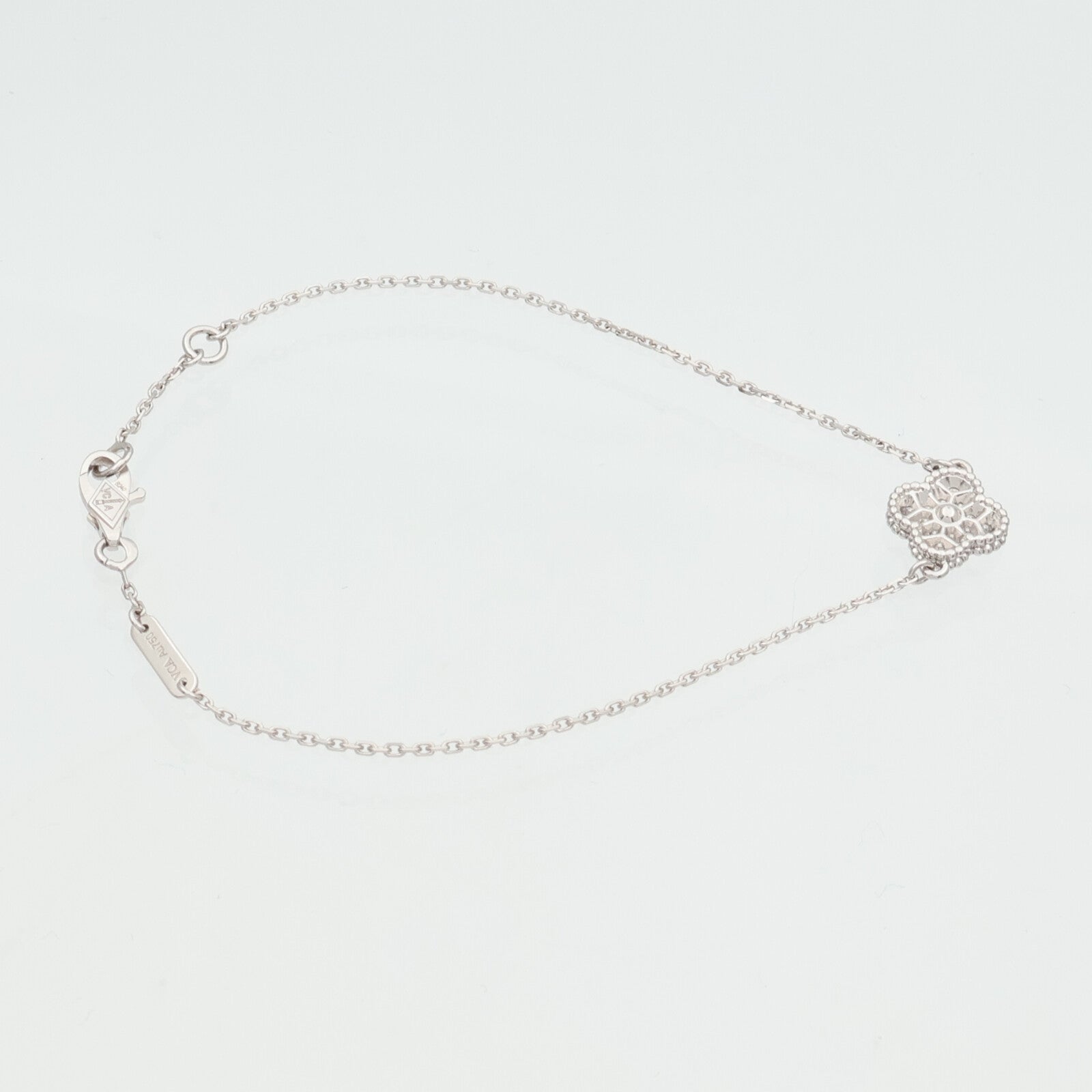 Van Cleef & Arpels 18K白金Sweet Alhambra鑽石手鏈
