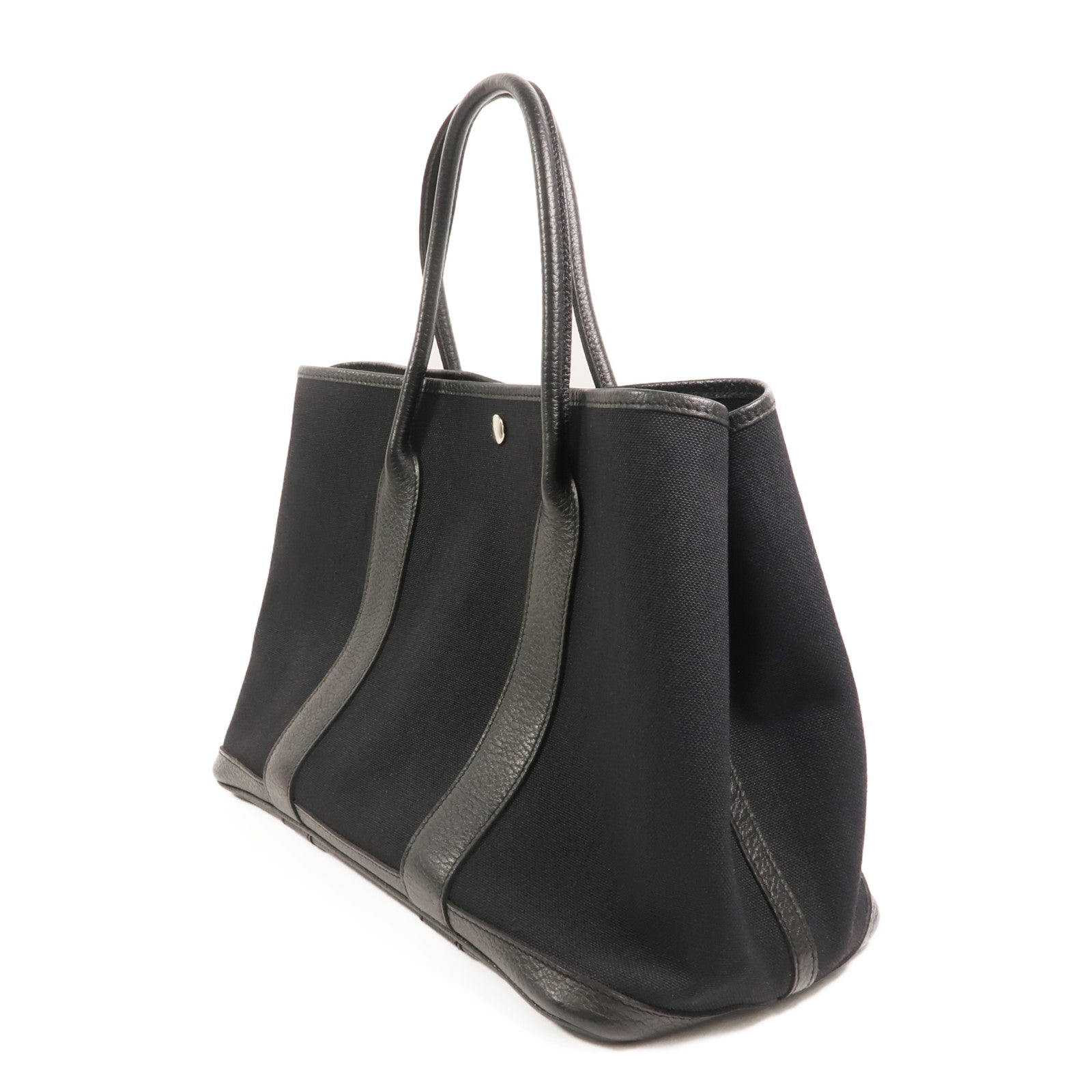 HERMES 帆布/Negonda皮革Garden Party PM手挽袋Noir