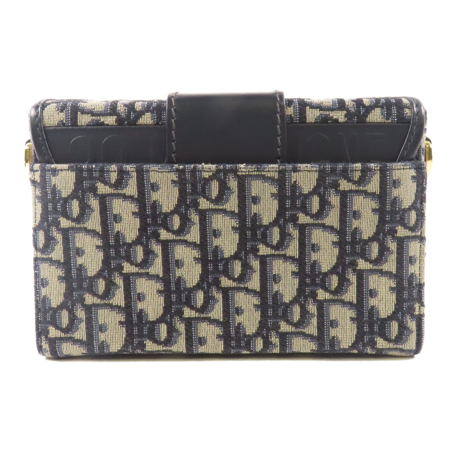 Dior CD GHW 30 Montaigne 2 Way Shoulder Bag Canvas/Leather Navy