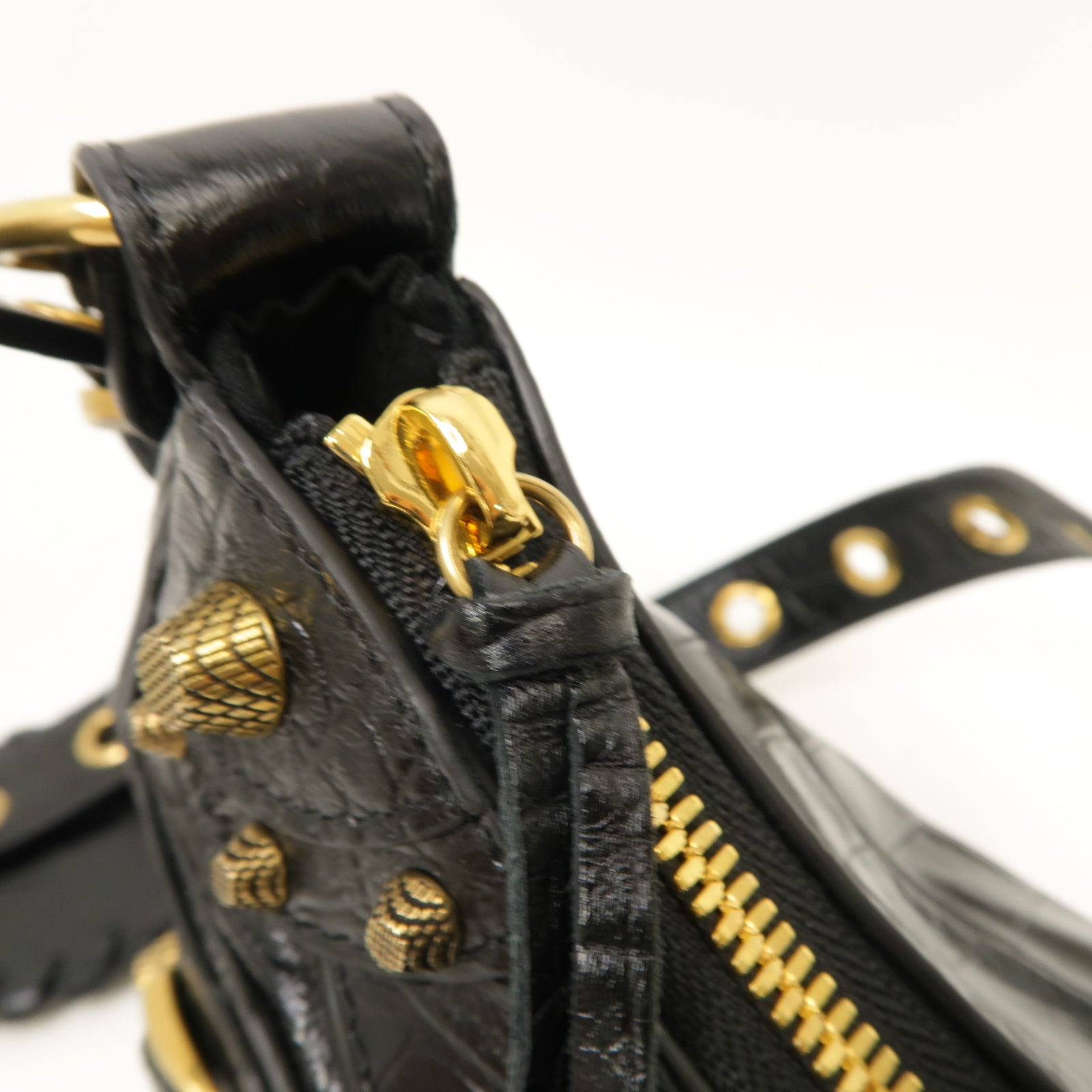 BALENCIAGA 【激減優惠】牛皮皮革Le Cagole Xs Shoulder Bag金扣肩背袋黑色