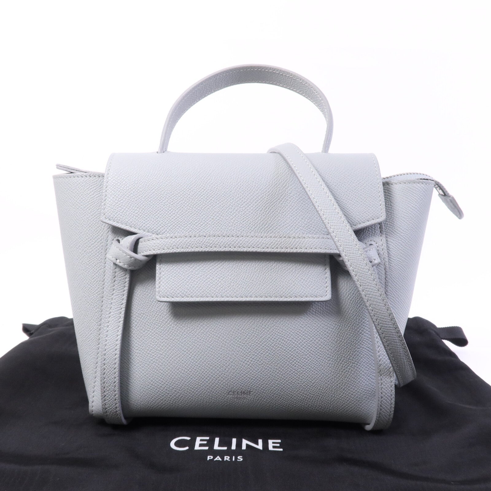 CELINE 牛皮皮革Nano Belt Bag銀扣手挽肩背兩用袋