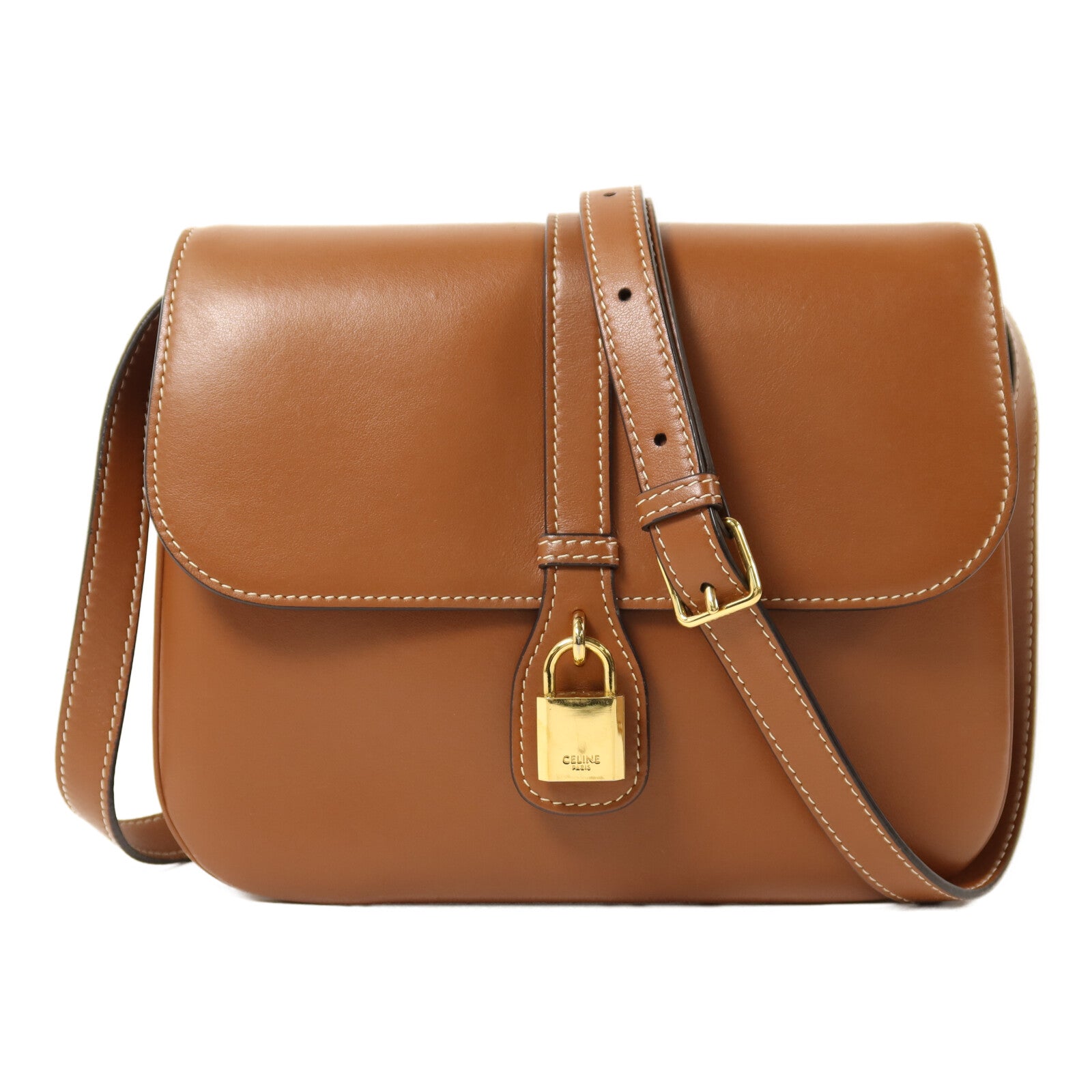 CELINE 牛皮皮革Medium Tabou金扣肩背袋