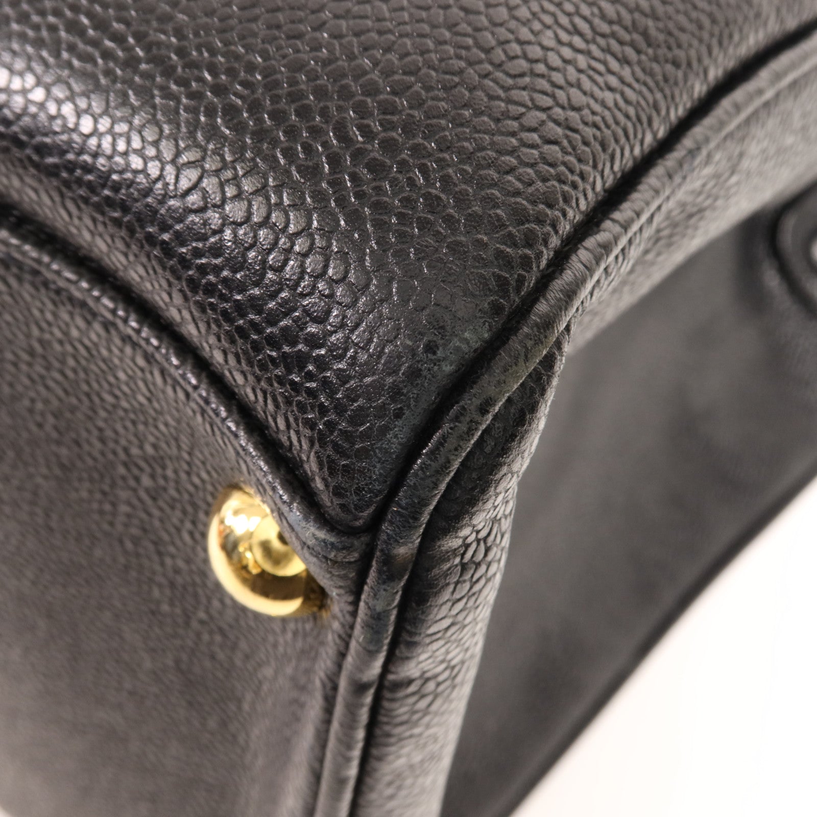 CHANEL 牛皮皮革Vintage Tote Bag金扣肩背袋